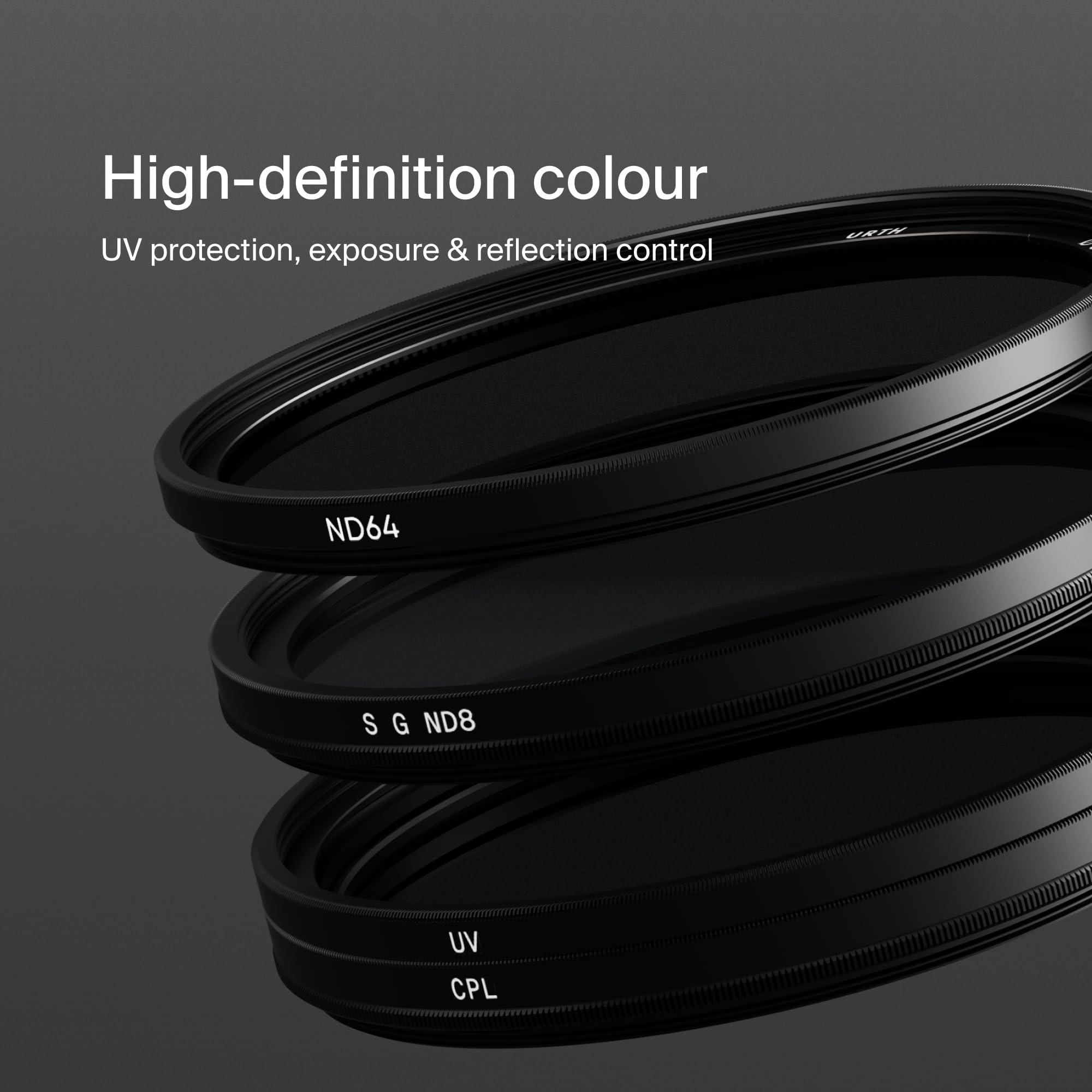 Urth 52 mm Kit Filtri UV, Filtro Polarizzatore (CPL), ND64, Soft Grad ND8 (Plus) — 4-in-1 per Fotografia Paesaggistica, Multi-Rivestimento, Filtro per Fotocamera in Vetro Ottico HD con 2 Tappi