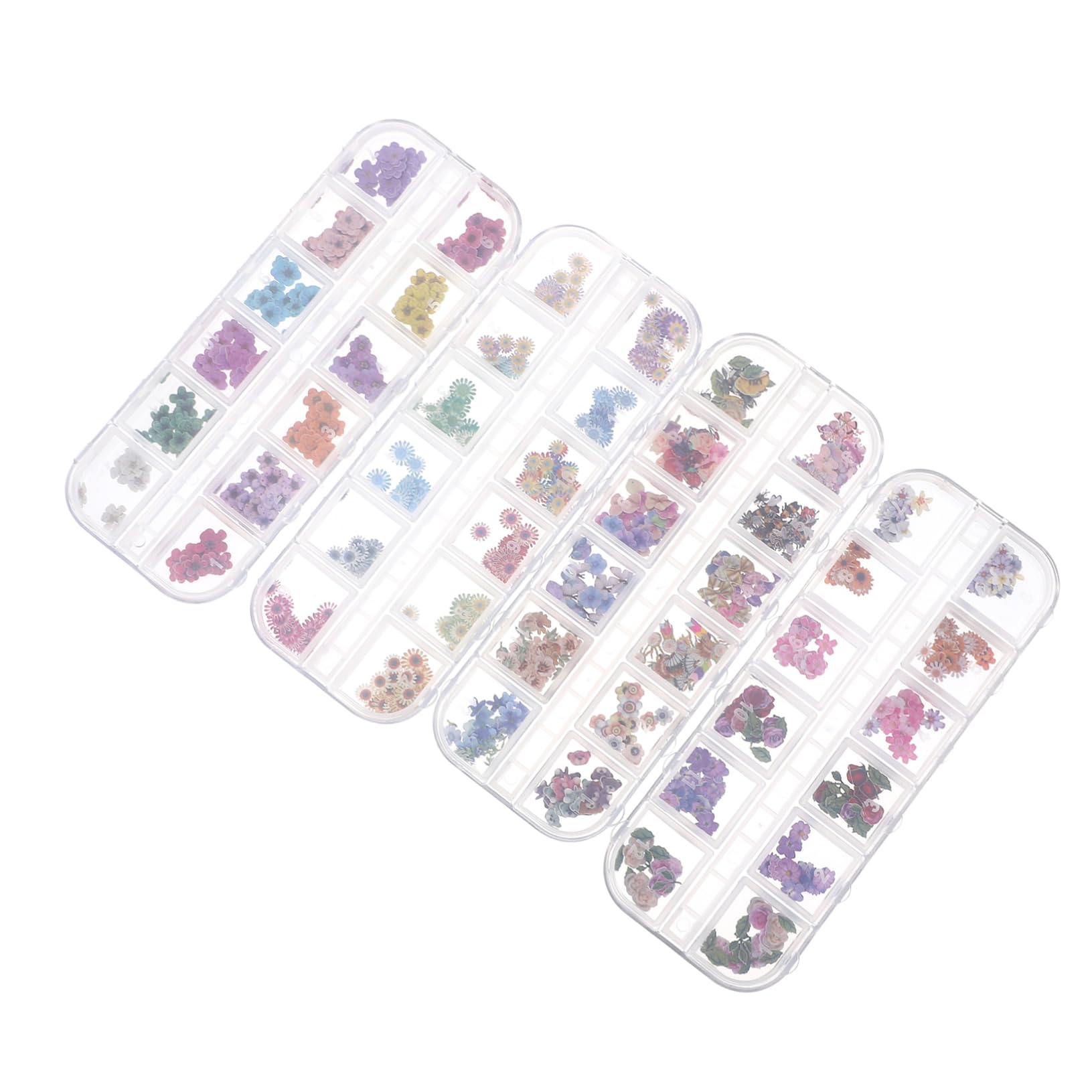 2 Set Scatole Adesivi Unghie Con Fai Da Te Nail Art Accessori Per Manicure Per I Disegni Primavera E Estivi Vari Disegni 4Scatole*2