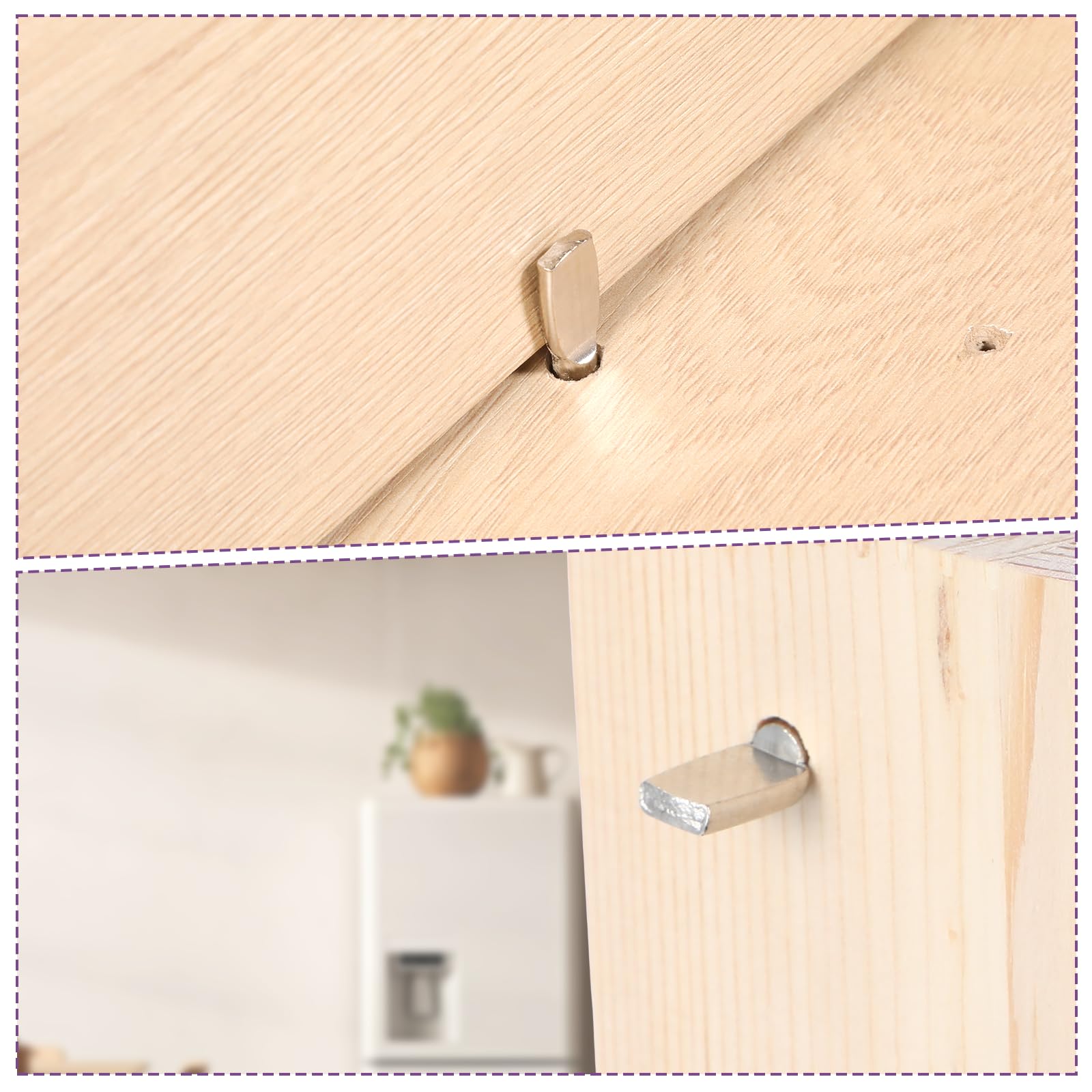 48 PCS Shelf Pins, 5/6/7mm Shelf Tabs Cabinet Pegs for Shelves Pegs for Cabinet Shelves Spoon Shape Support Pins Silver Steel Tabs for Bookshelf Kitchen Furniture Adjustable Wood Shelfs Holder — Amazon image 4