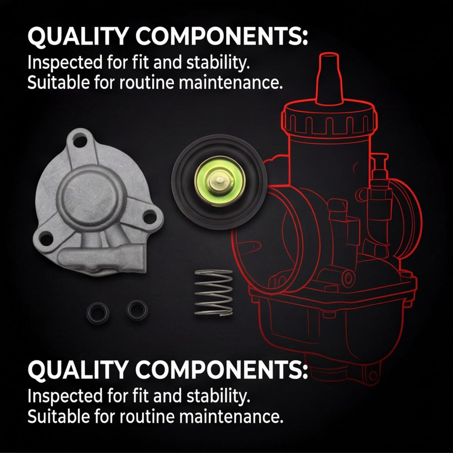 Carburetor Accelerator Pump Diaphragm Kit Compatible with Honda CRF150R CRF150RB CRF250R CRF250X CRF450R CRF450X Yamaha YZ250F WR250F Husaberg FE FS SM