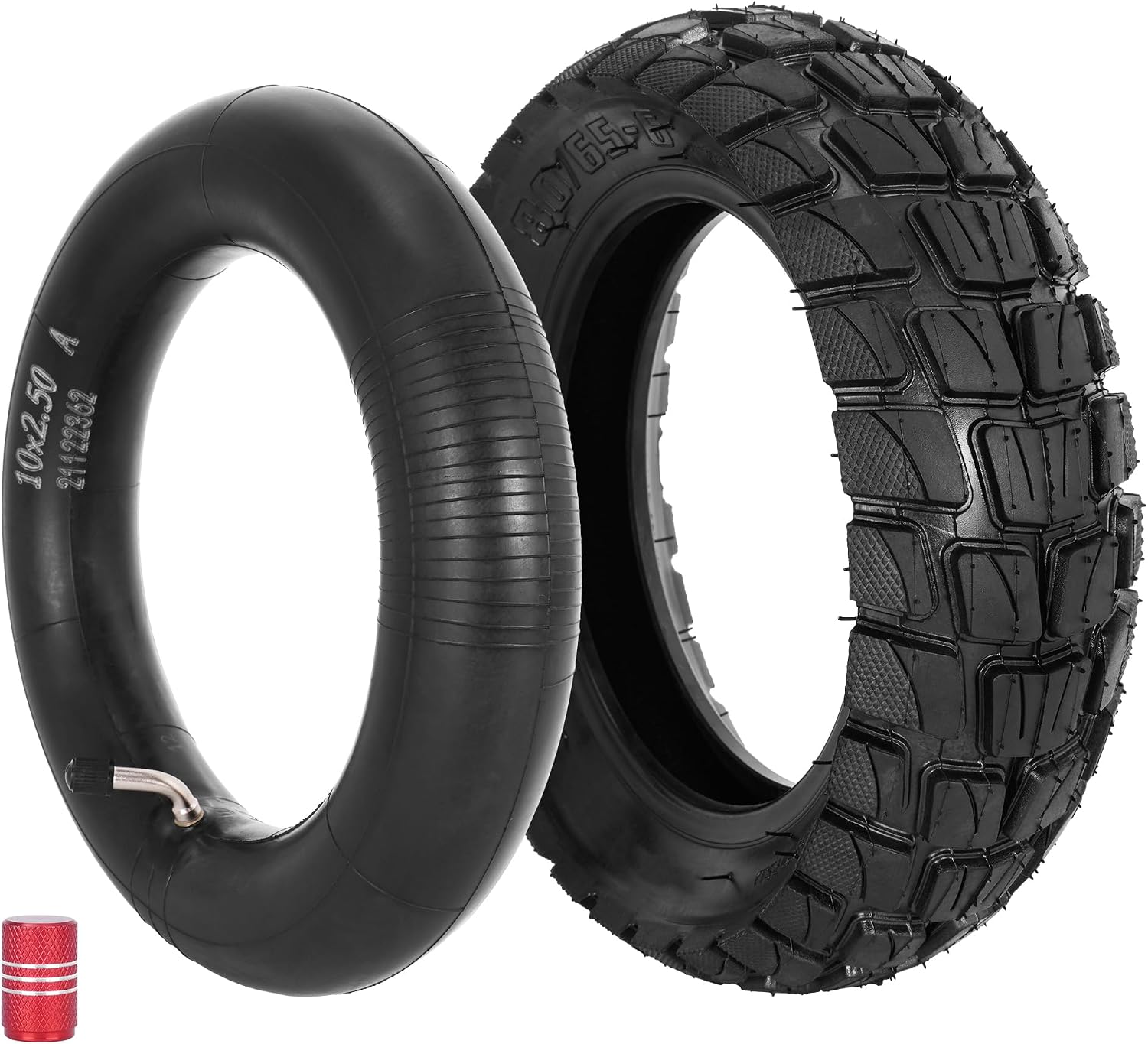 SOGIME 2-Pack 2.50-10 Tires & Inner Tubes For Scooters, Ebikes, Mopeds - 40 PSI Max, TR4 Straight Valve, For Paved Roads - View #12