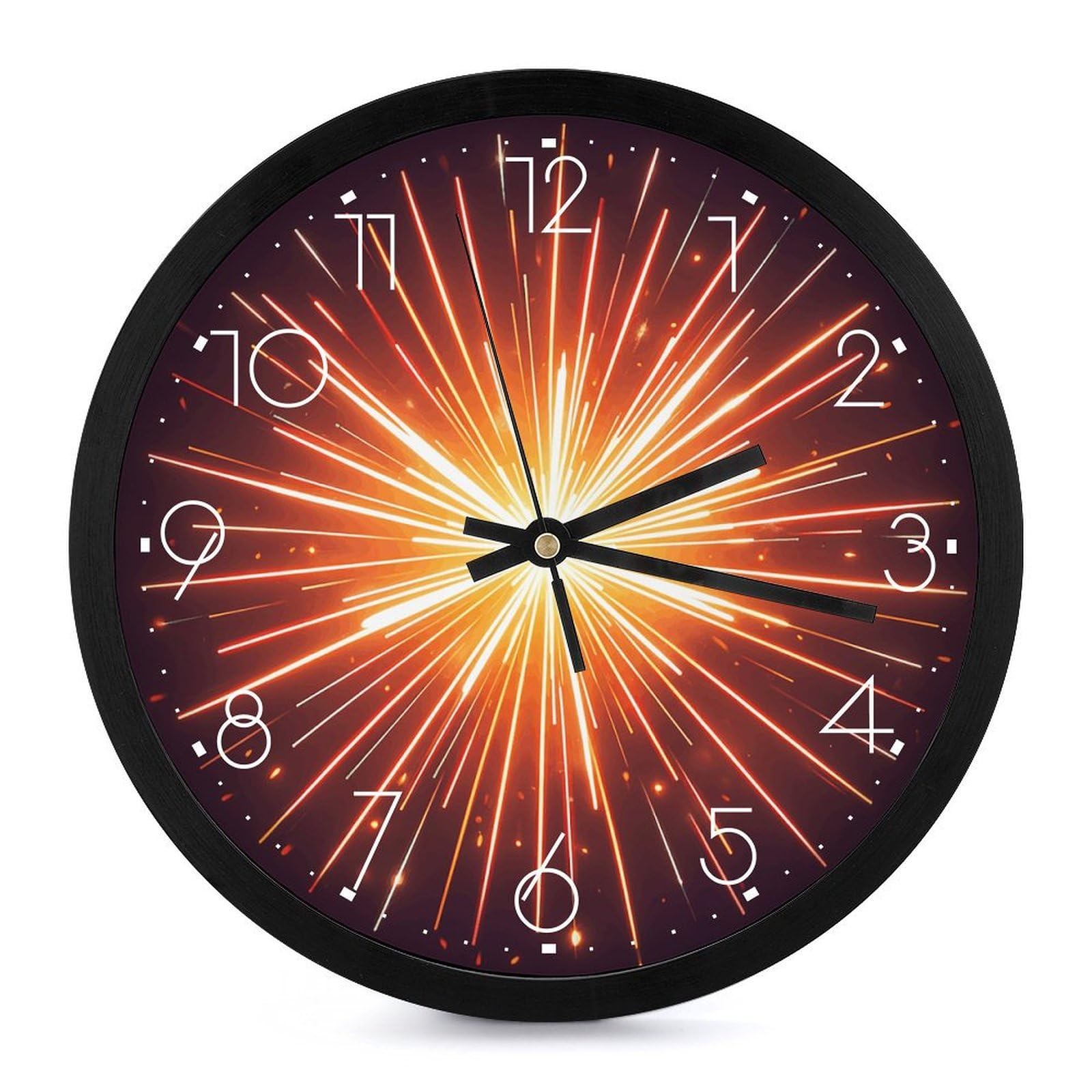 Horloge murale moderne feu d'artifice ronde pour décorer le salon et la cuisine