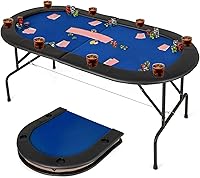 Vista 11 de Giantex mesa de póquer para 8 jugadores plegable, para casino, Texas Holdem