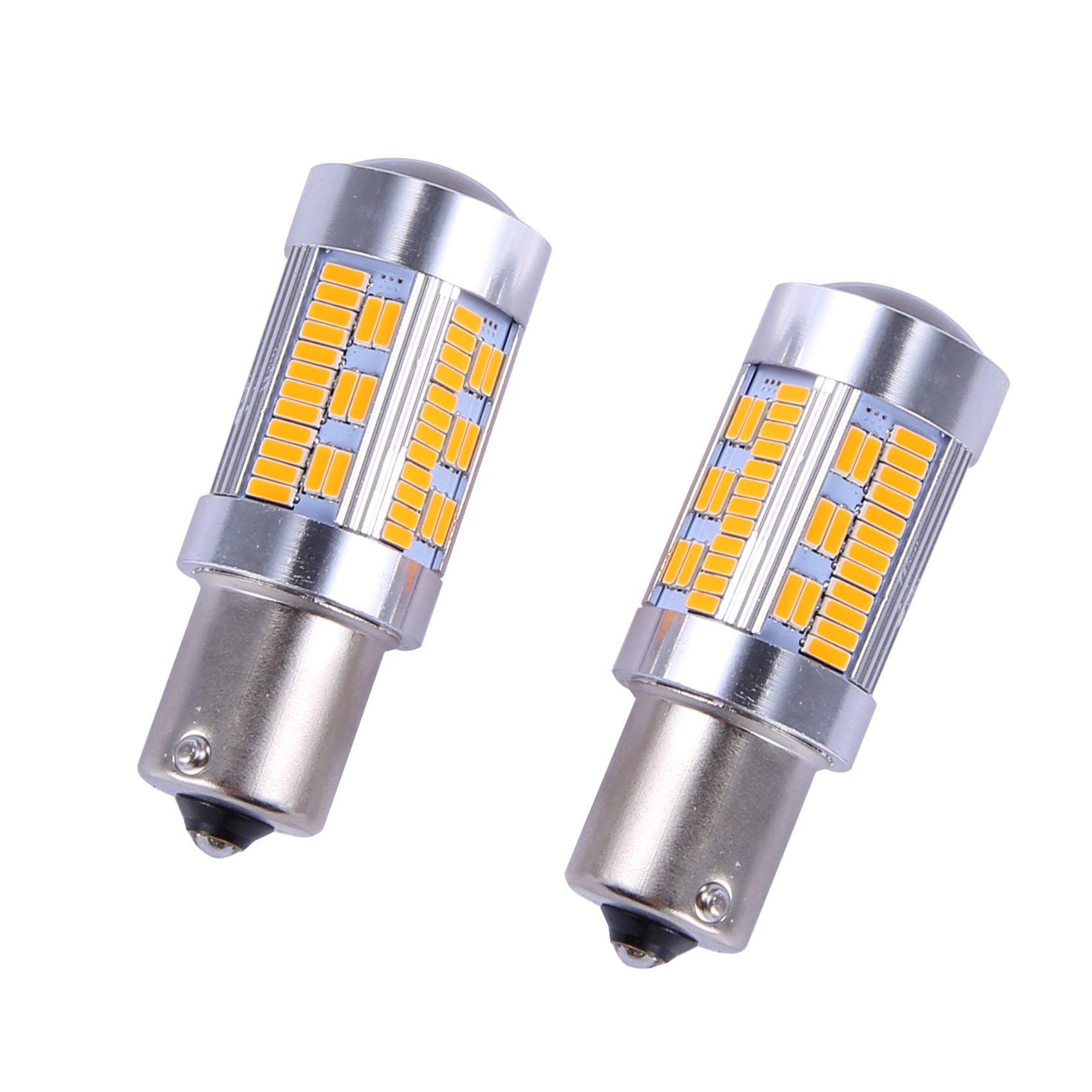 Amazon Semoic 9 12v w 1156 Bau15s Py21w Led 105 4014 Smd Led電球琥珀色の黄色いランプ 車用ウインカー用電球 リバースライトノーハイパーフラッシュなし コーナリングランプ 車 バイク
