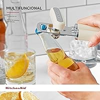 Vista 5 de KitchenAid Classic - Abrelatas y sacacorchos multifunción de fácil uso, rueda de corte de acero inoxidable ultra afilada, mangos ergonómicos suaves