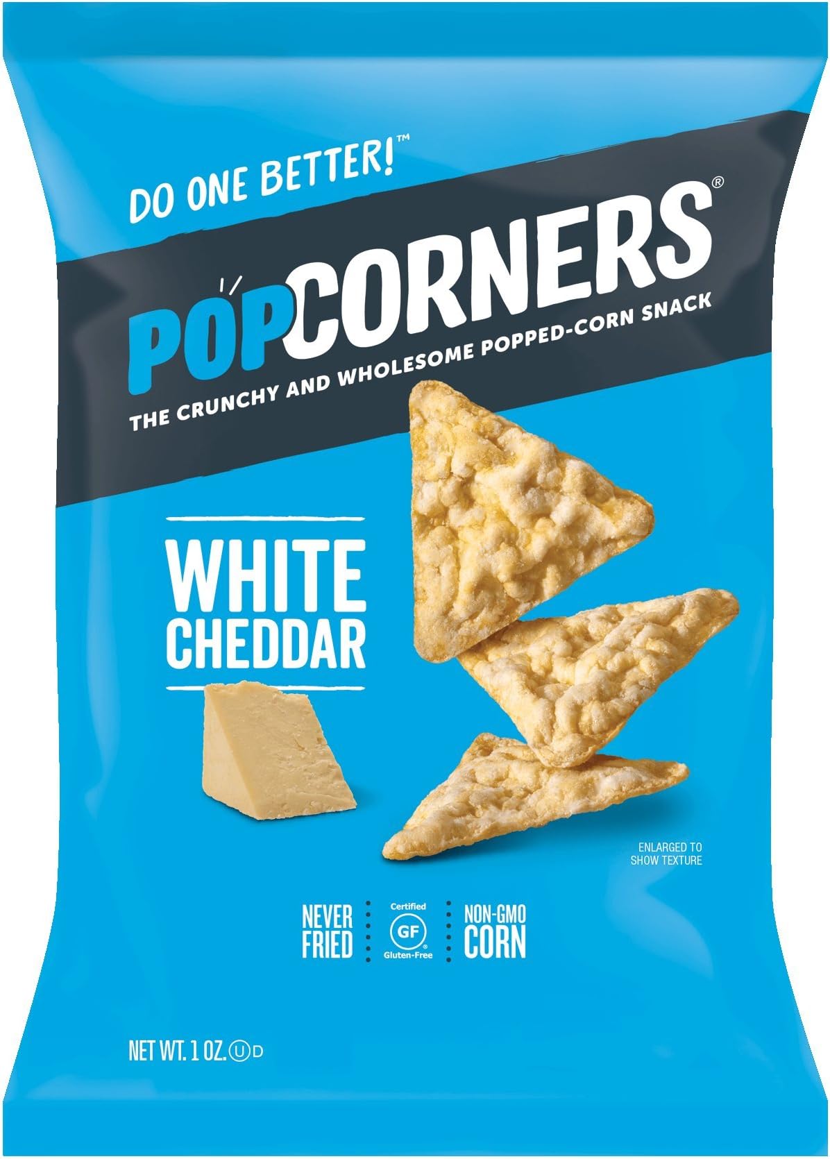 Popcorners White Cheddar Crunchy Wholesome Popped-Corn Snack 1 Ounce (Pack of 40)