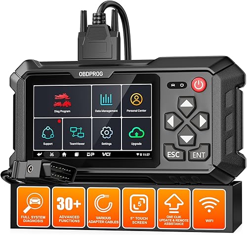 OBDPROG Moto 100 - Herramienta de escaneo de diagnóstico de motocicleta para BMW Ducati KTM Triumph Yamaha Honda todos los sistemas motor de escáner