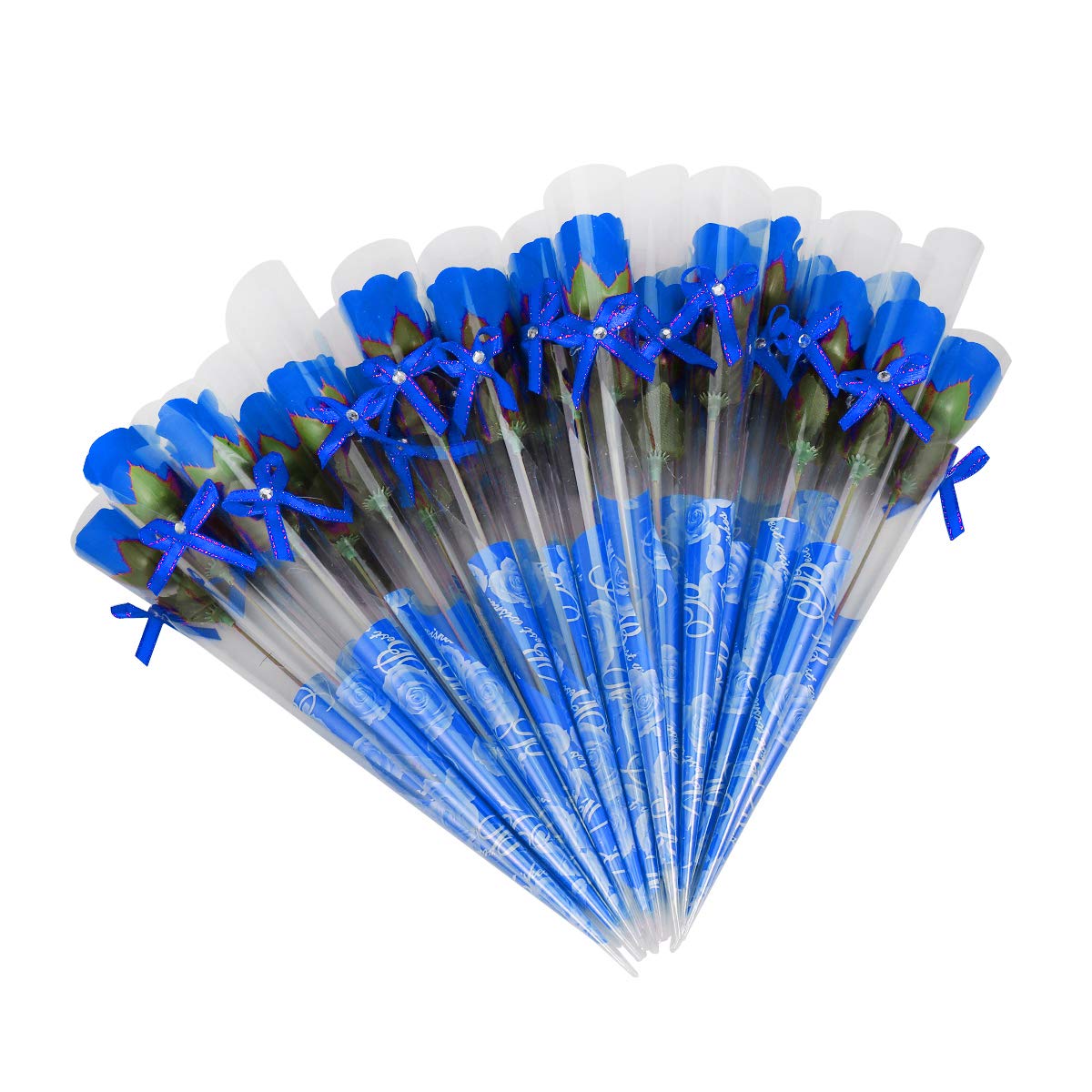 38 Stück Rosen Seifen Gastgeschenk Blau Rose Blütenblatt Bad Körper Seife Hochzeit Party Geschenk Deko für Valentinstag Muttertag Jahrestag
