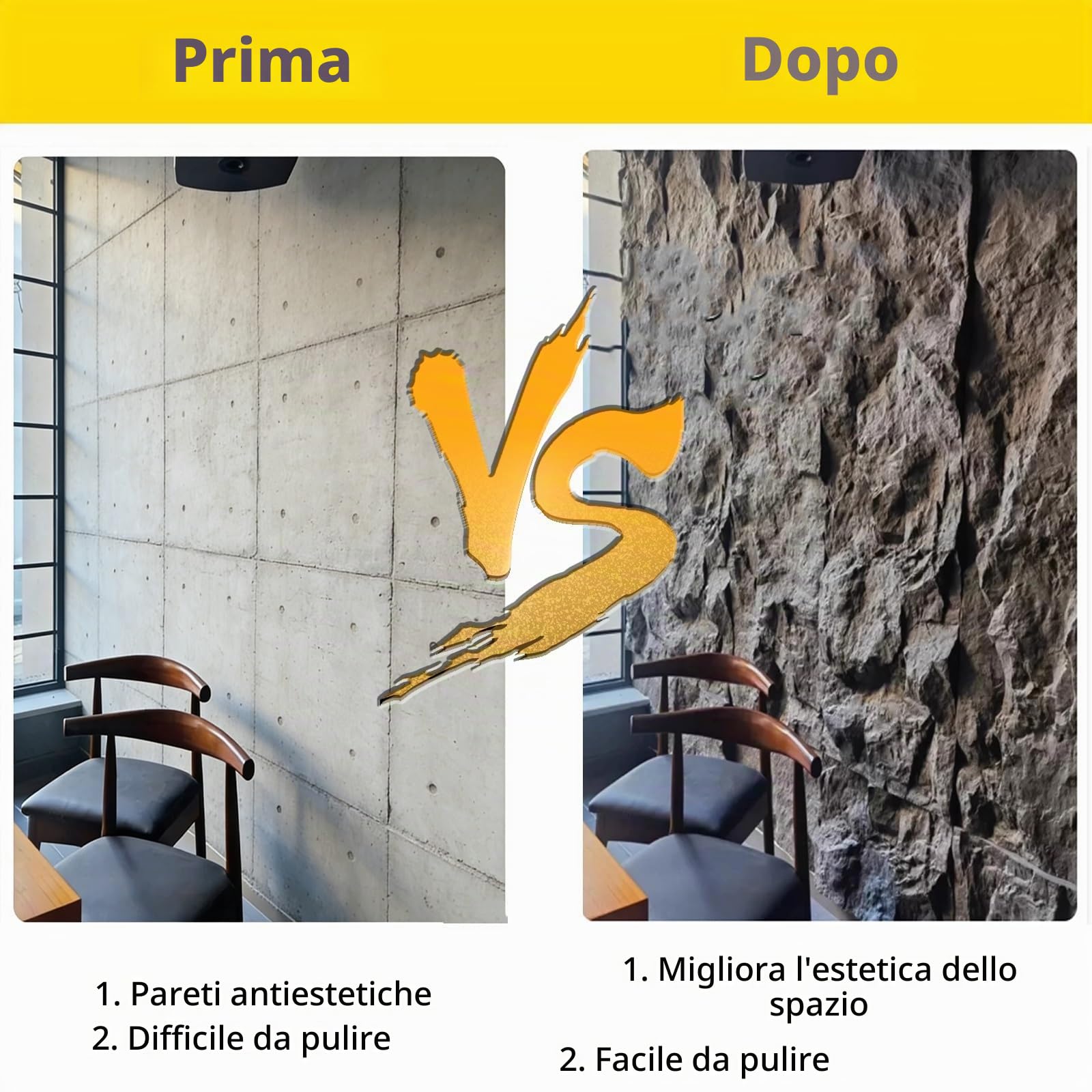 Pannelli di Roccia Finta per Esterni, Pannelli Murali Interni di Facile Installazione per Il Soggiorno, La Camera da Letto, La Cucina, 3D Strutturato(#012,1pc)