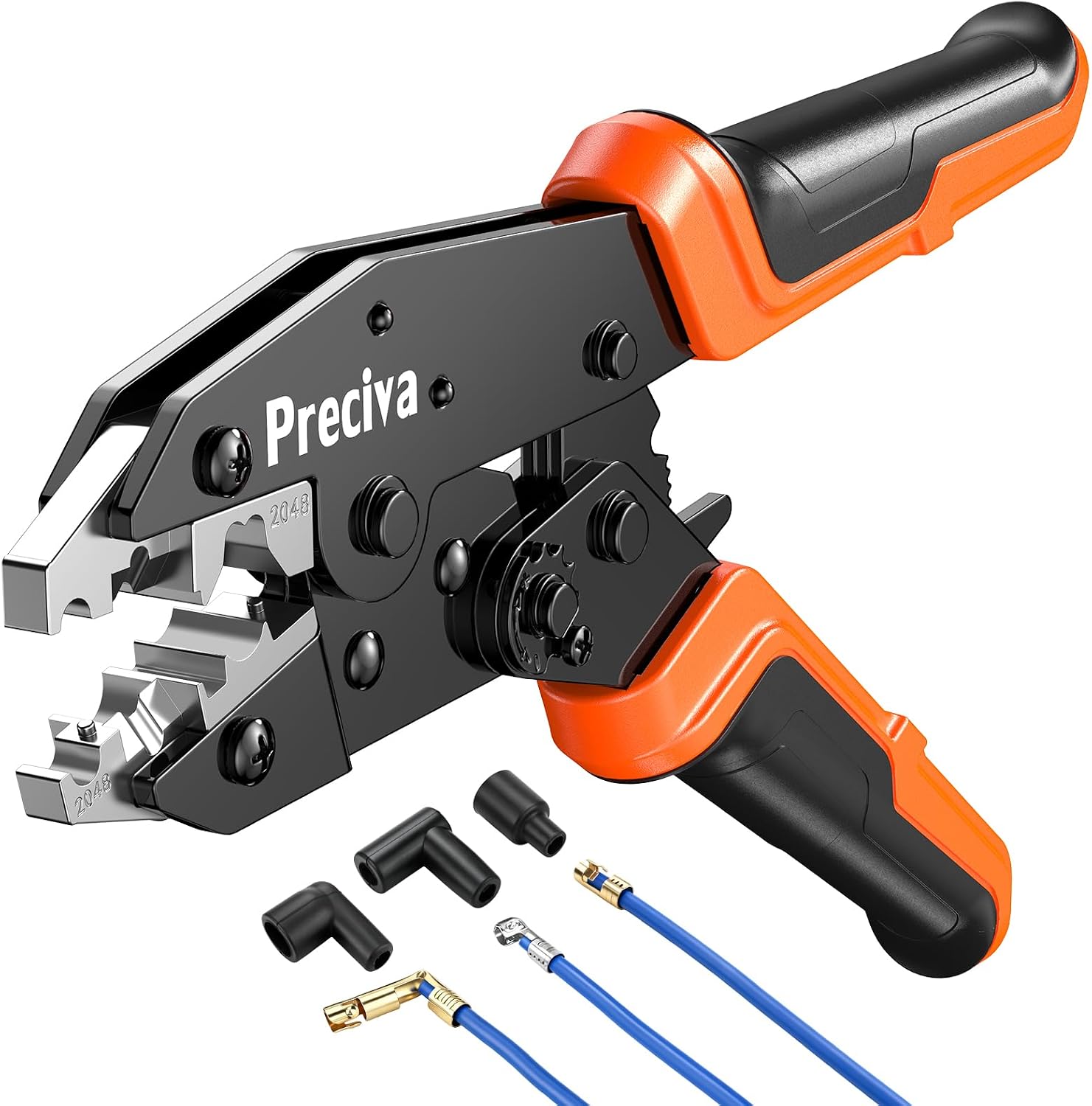 Preciva Spark Plug Wire Crimper 8-8.5mm² Ratcheting Tool Stripper & Cutter