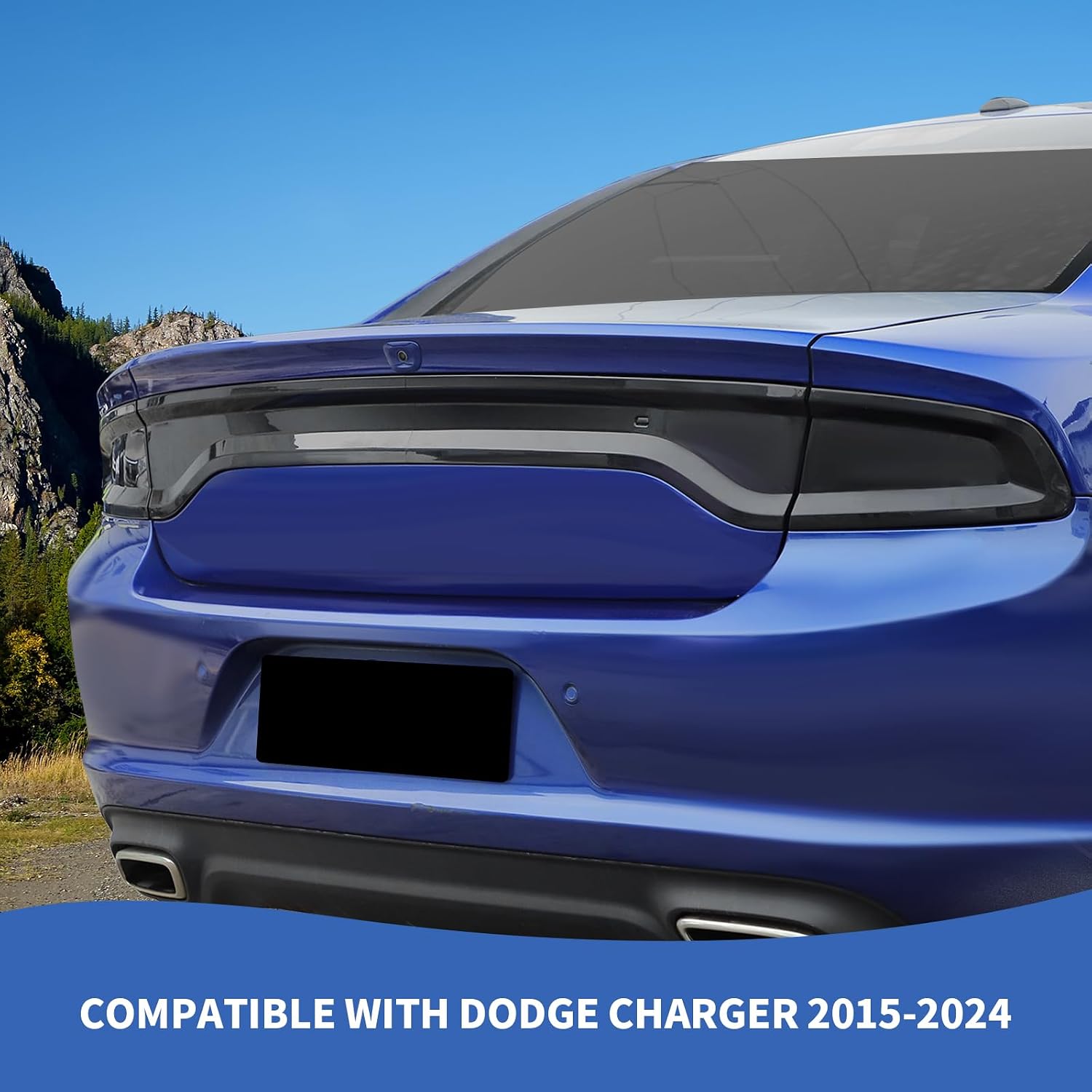 RAZPOY for Charger Light Cover, Smoke Black Tail Light Cover & Side Marker Light Trim Compatible with Dodge Charger Accessories 2015-2024 image 3