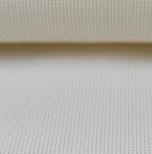 Vista 22 de KCS 59" x una yarda 18 Ct Counted algodón Aida tela de punto de cruz (blanco antiguo)