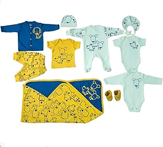 طقم بيجامات أطفال مطبوعة برسومات كلاب للأولاد من جوكي ام ام - 10 قطع