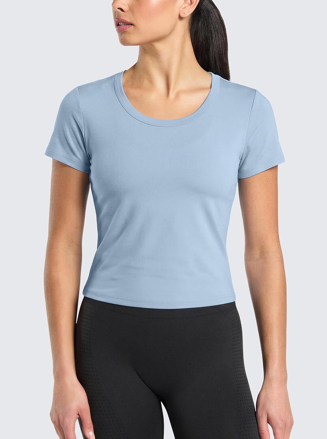 6 Pack Slim Fit Short Sleeve Workout T Shirts Y2k Tee Gym Crop Tops for Women