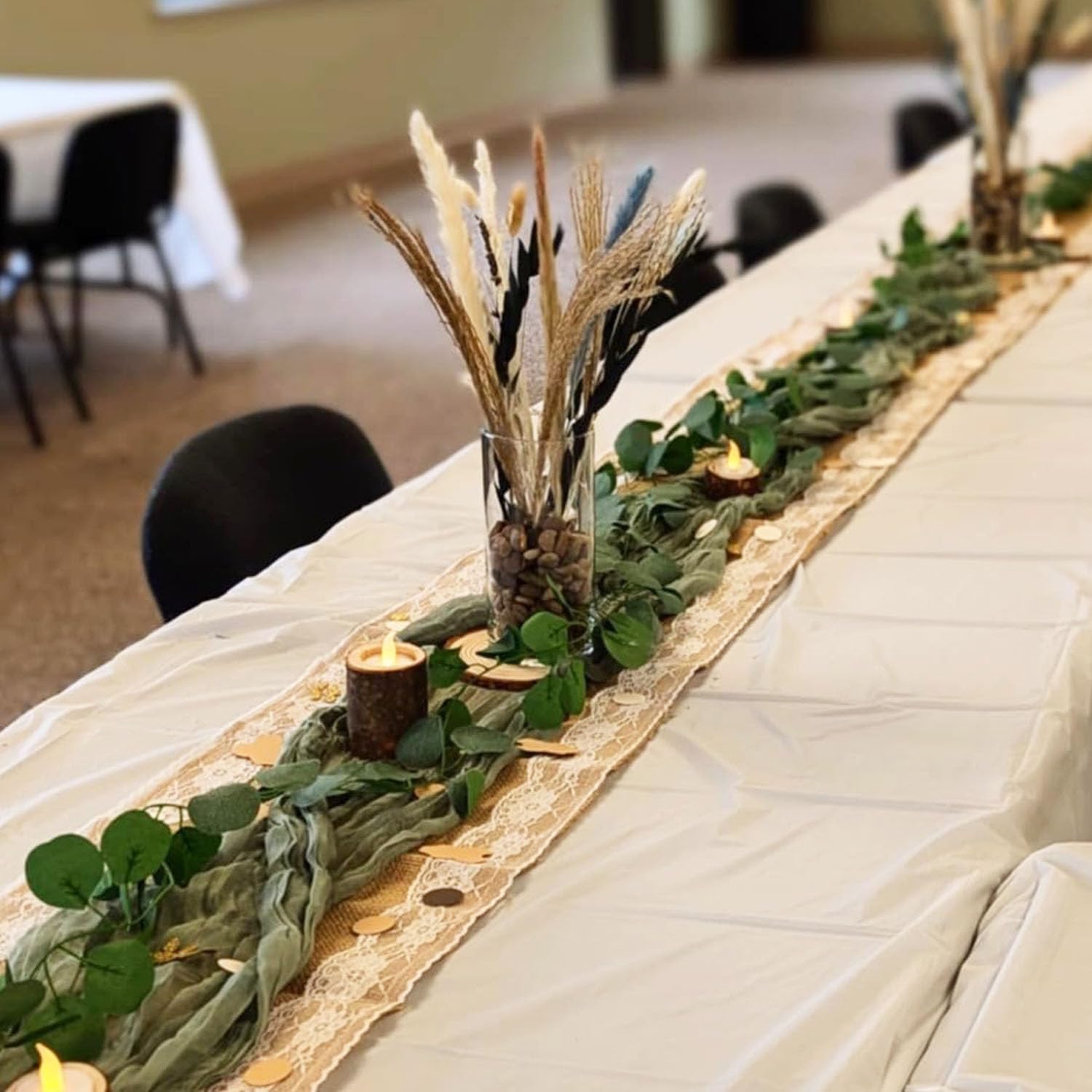 Eucalyptus Garland,Artificial Eucalyptus Leaves Table Greenery Garland Wreath Vines for Wedding Party Table Fireplace Bedroom Wall Room Decor (4PCS) - Image 3