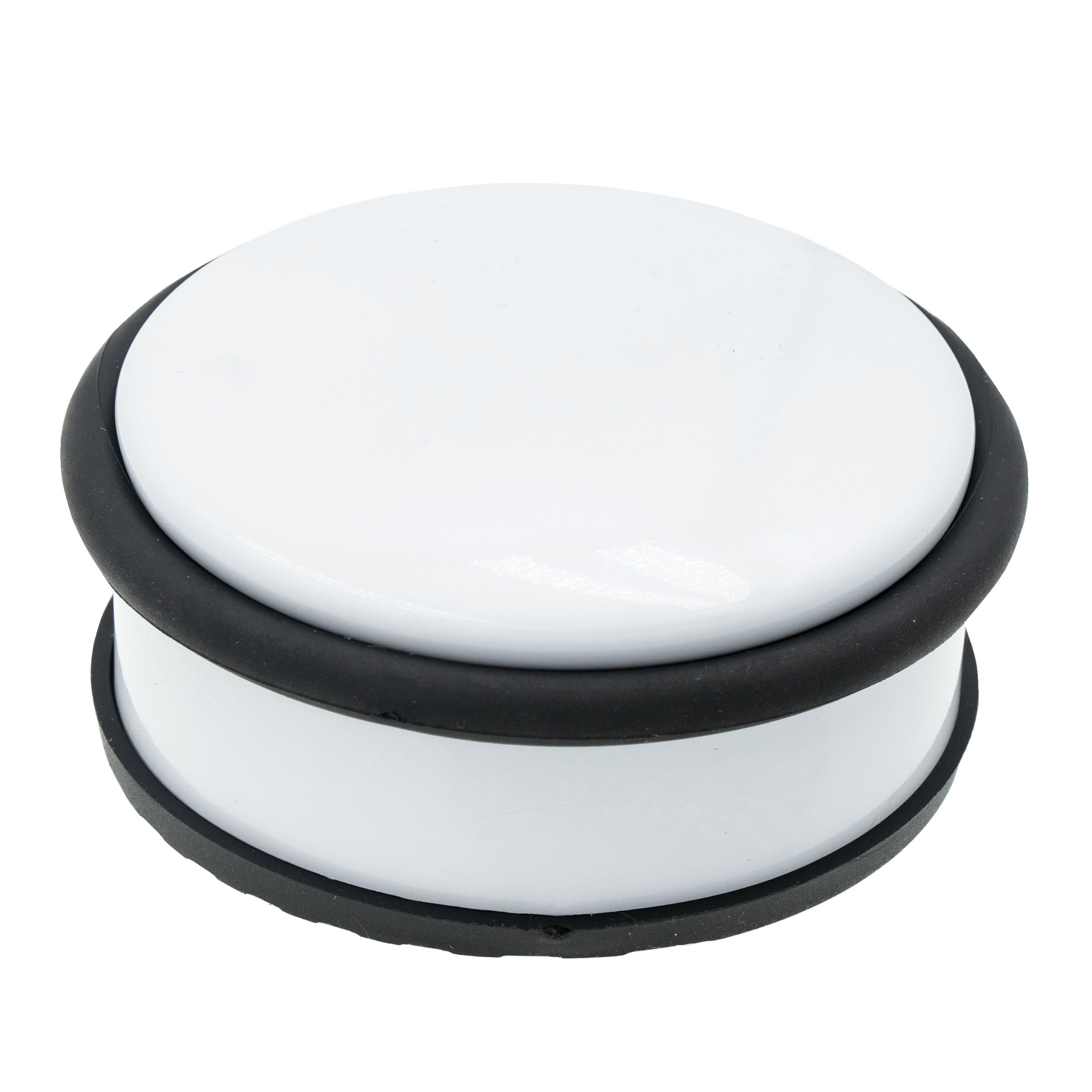 HRB Türstopper Edelstahl weiß glänzend 1 Stück massiv - Schwerer Türstopper Boden mit modernen Design, Door Stopper versehen mit Gummiring zum Schutz der Türen
