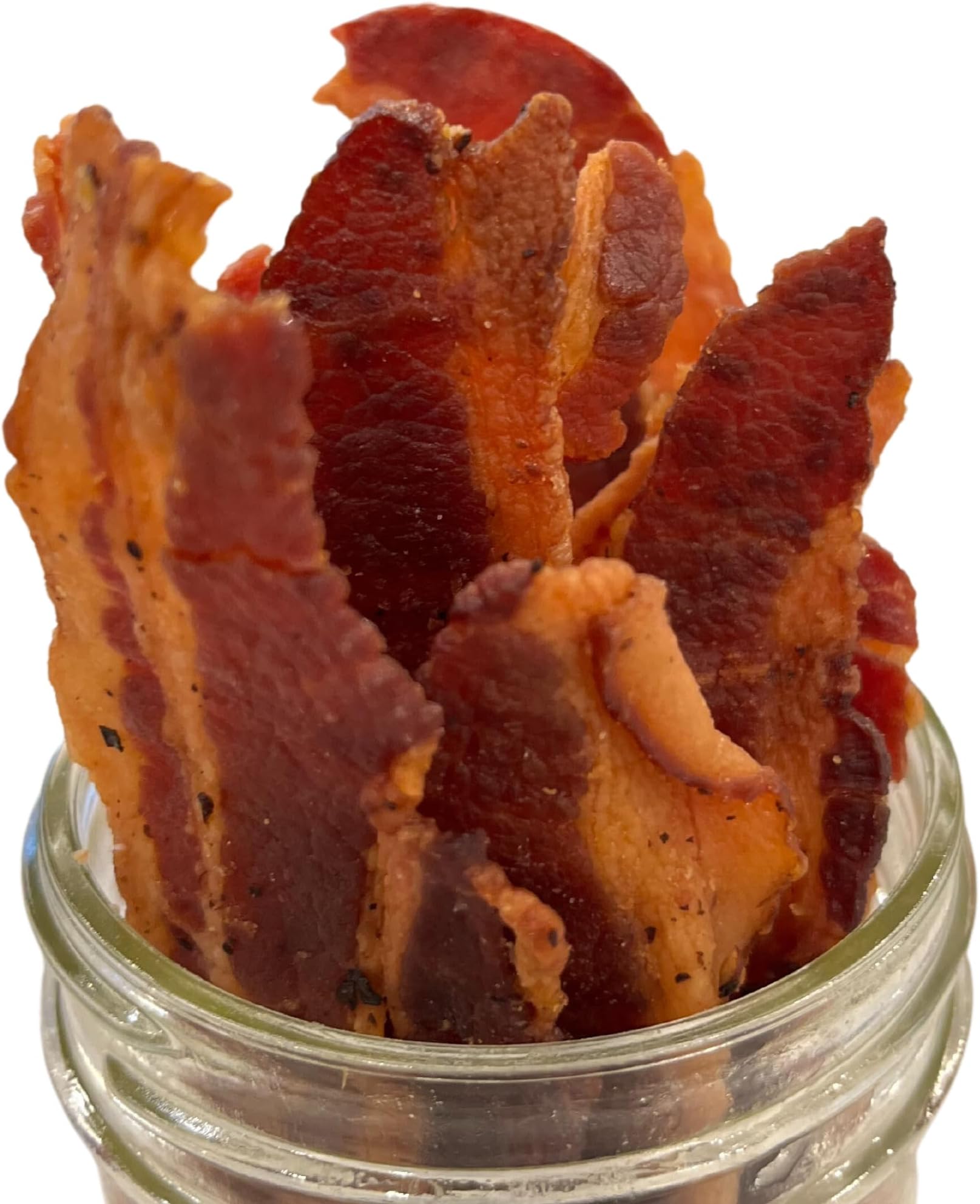 Pork Barrel BBQ Honey Pepper Bacon Jerky - Uncured Snacks, Slow Cooked Bacon, Nitrate and Nitrite Free, Gluten Free Protein Snack, 2 oz