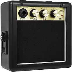 YIJU Amplificador de guitarra elétrico, amplificador de guitarra para iniciantes, 5W, para prática, alto -falante portátil, amplificador de graves pequenos