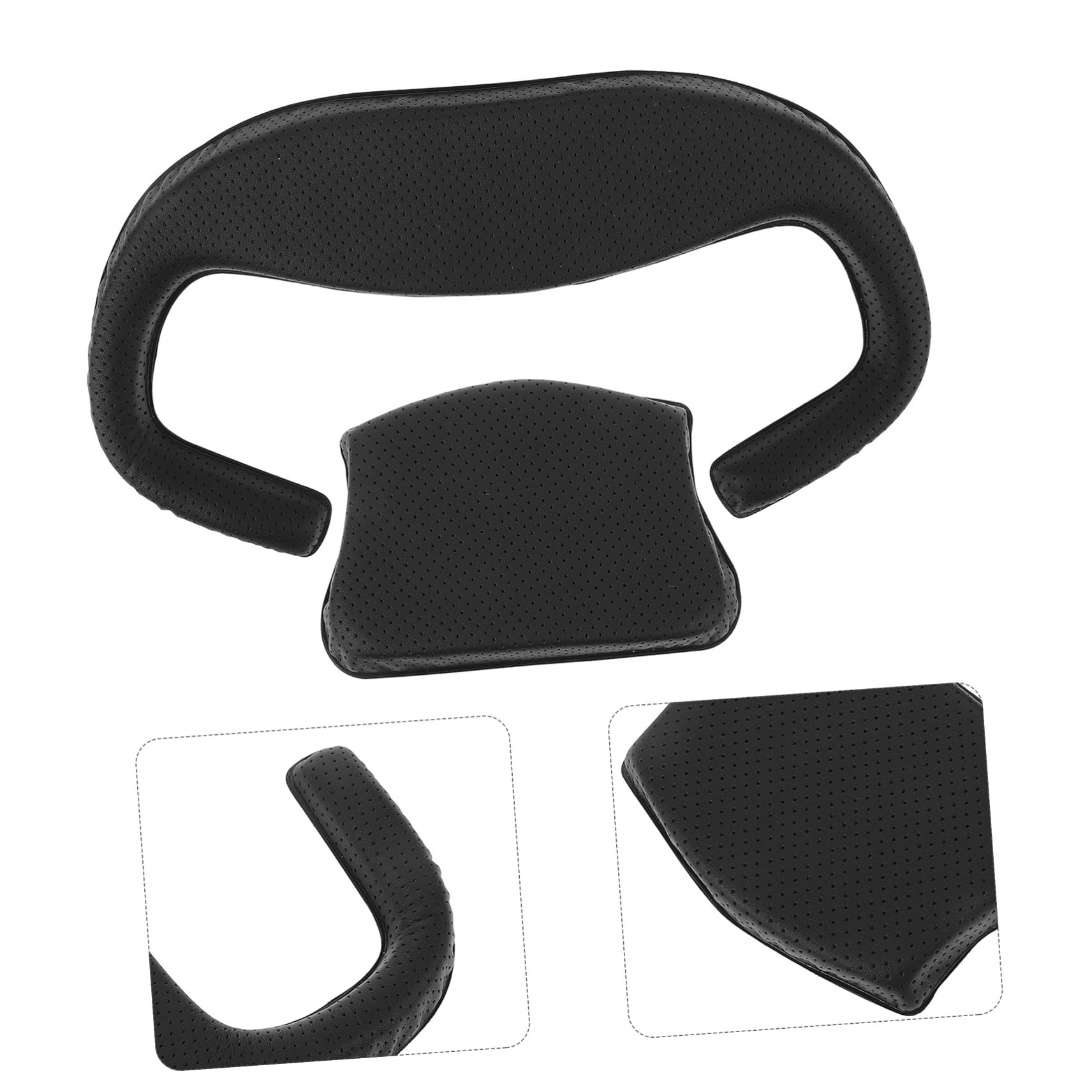 FRCOLOR VR Glasses Face Pad Set Compatible with Pimax Crystal Ergonomic PU Sponge Cushion Light Blocking Sweat Absorption