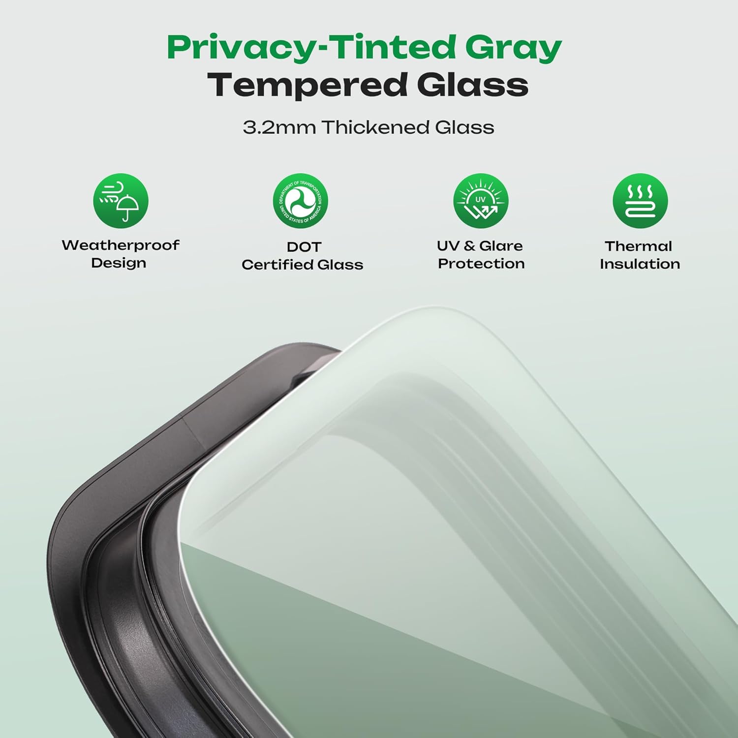 Horizontal RV Window 24"W x 15"H, DOT Approved, Tinted, Sliding, with Net Screen, Trim Ring, for 15/16" to 1-3/4" Thick Walls, Gray, Passenger's Side, Vehicle Specific Fit