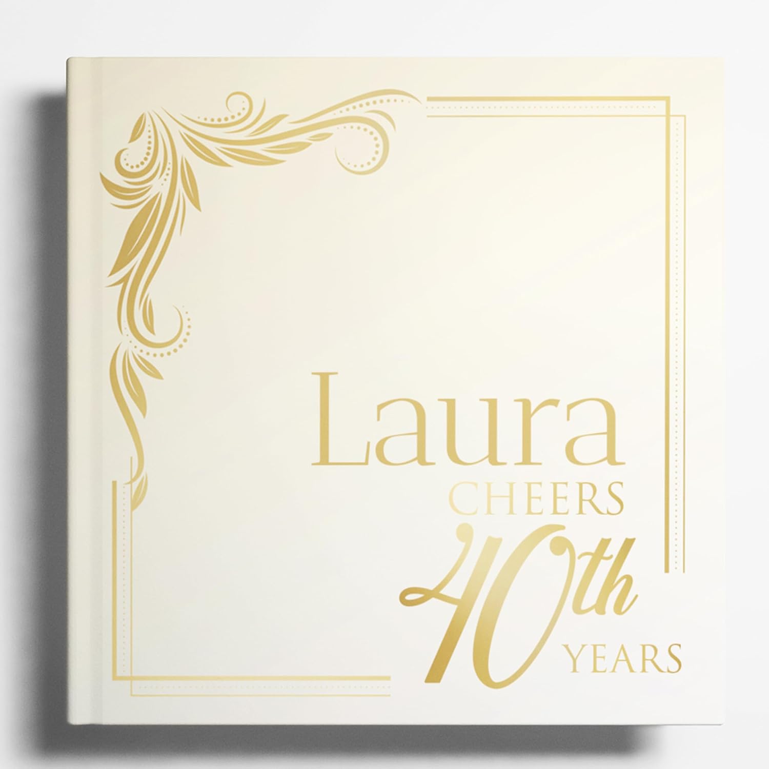 Personalized 40th Birthday Guest Book – Custom Hardcover Sign Book for Men and Women, Memory Keepsake for Party and Celebration (80 guests)