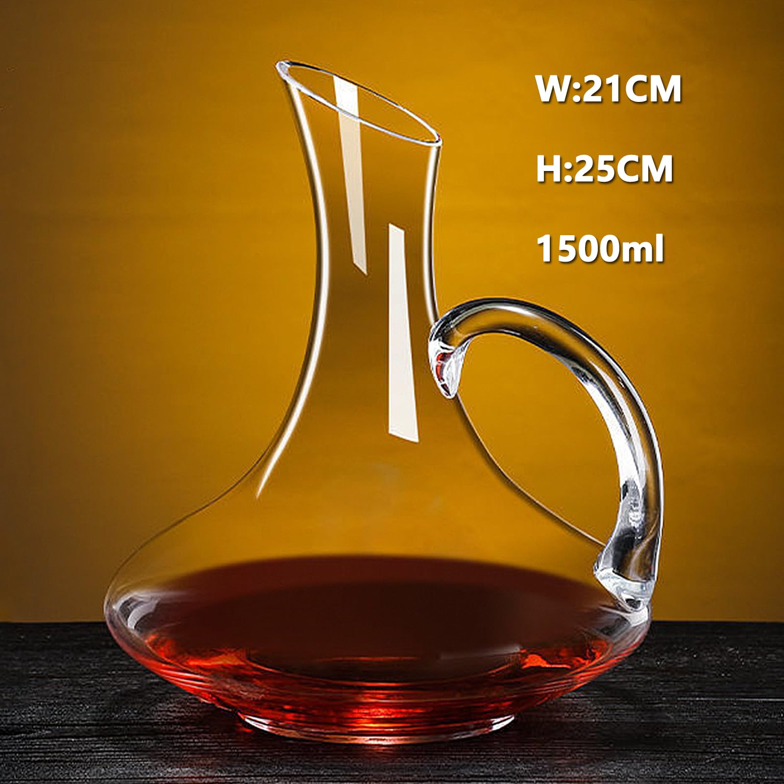 Decantador de vino tinto, aireador de jarra de vidrio, jarra de vino de cristal 100% sin plomo, regalo único y accesorio para los amantes del vino (1.5L-3)