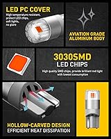 Vista 2 de AUXITO - Focos LED rojos 194, súper brillantes tamaño 1:1, luces de matrícula 168 2825 W5W T10, focos para auto sin errores para cúpula, mapa