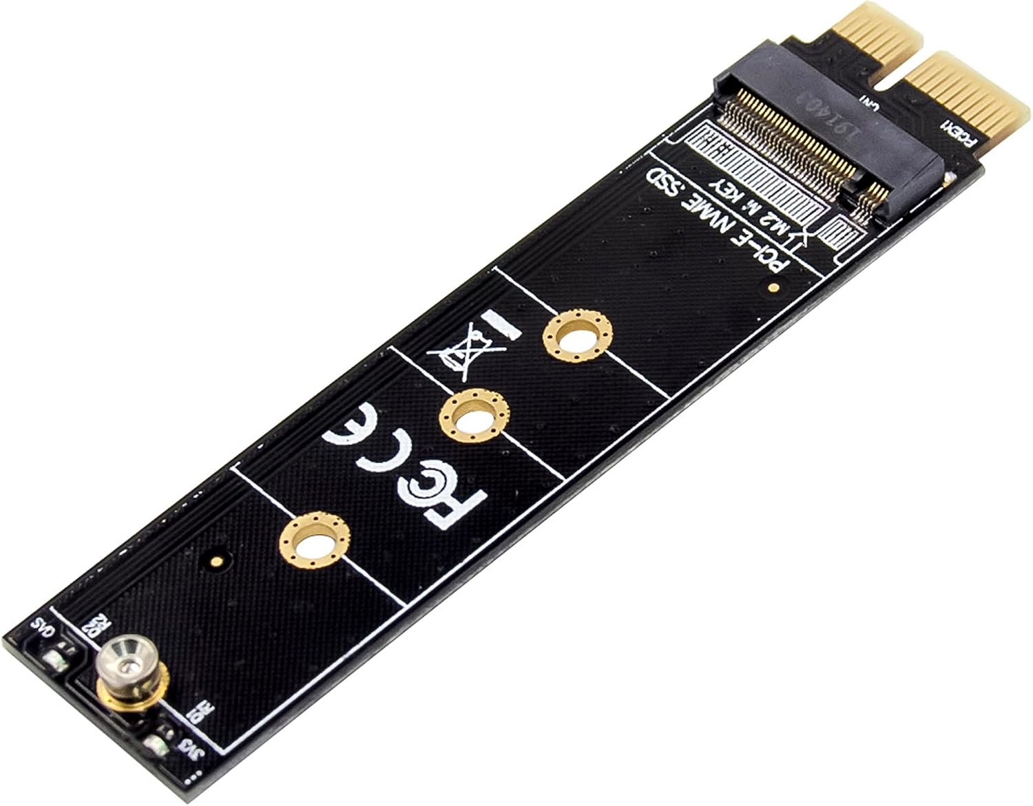 Inline PCIe x1 Interface Card to M.2 NVMe SSD Adapter for Key M/B+M SSD Formats 2230-2280 Includes Heatsink and Accessories 76619H