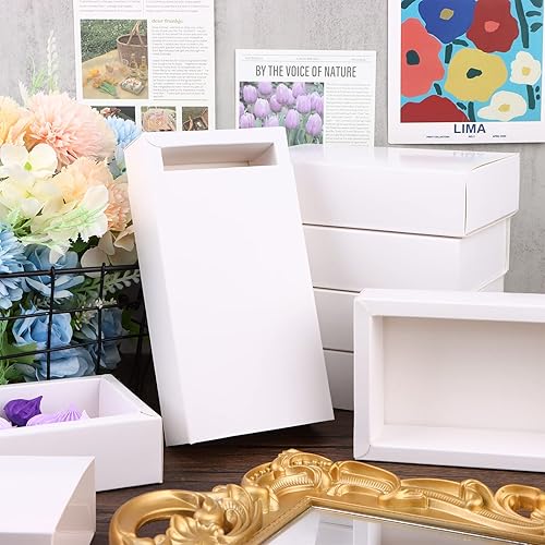 Miniatura 7 de 26 cajas rectangulares de papel kraft con cajones pequeños, cajas de embalaje de cartón para regalos de fiesta, dulces y manualidades de joyería,