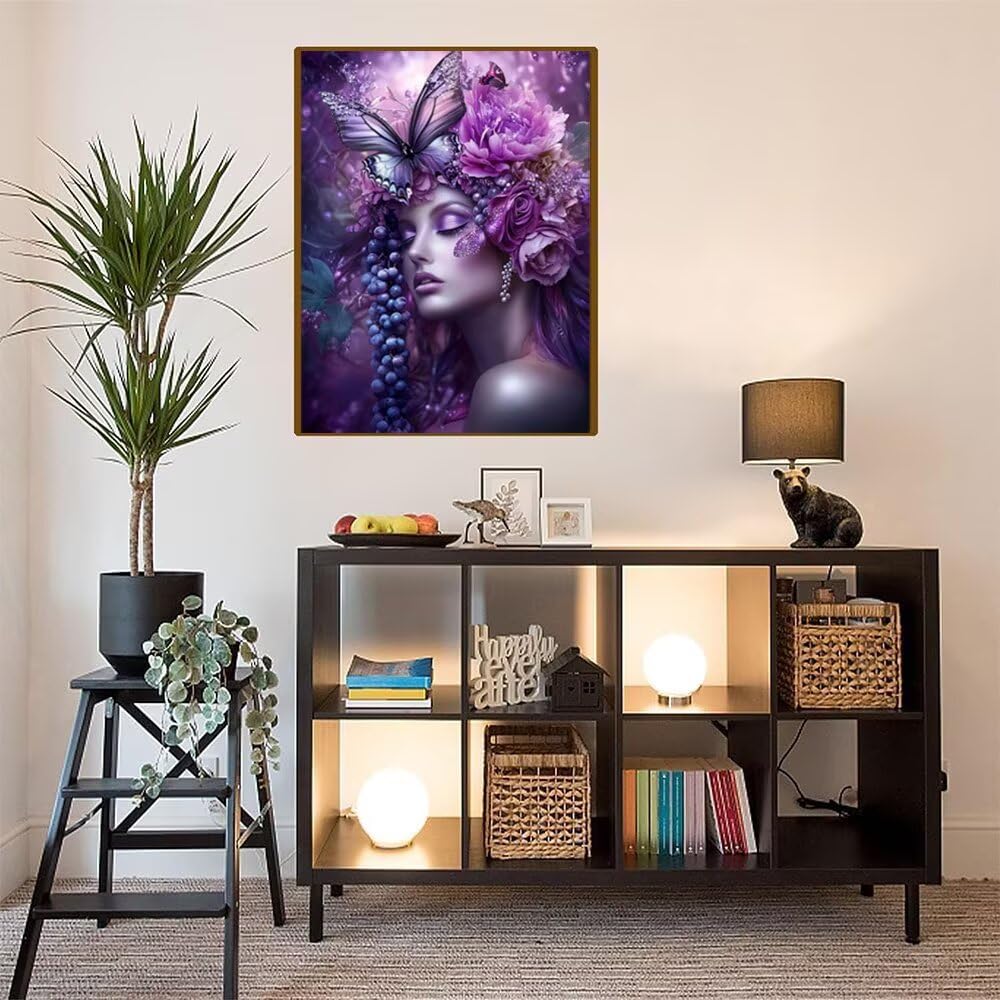 5D Diamond Painting Adulti Dea Rotondo Diamond Painting Kit 70x95cm a-2901 | Mariposa Diamond Painting Kit Completo, Dimensioni Diamantini Crystal Art, Hobby Creativi Adulti Decorazioni da Parete e Casa