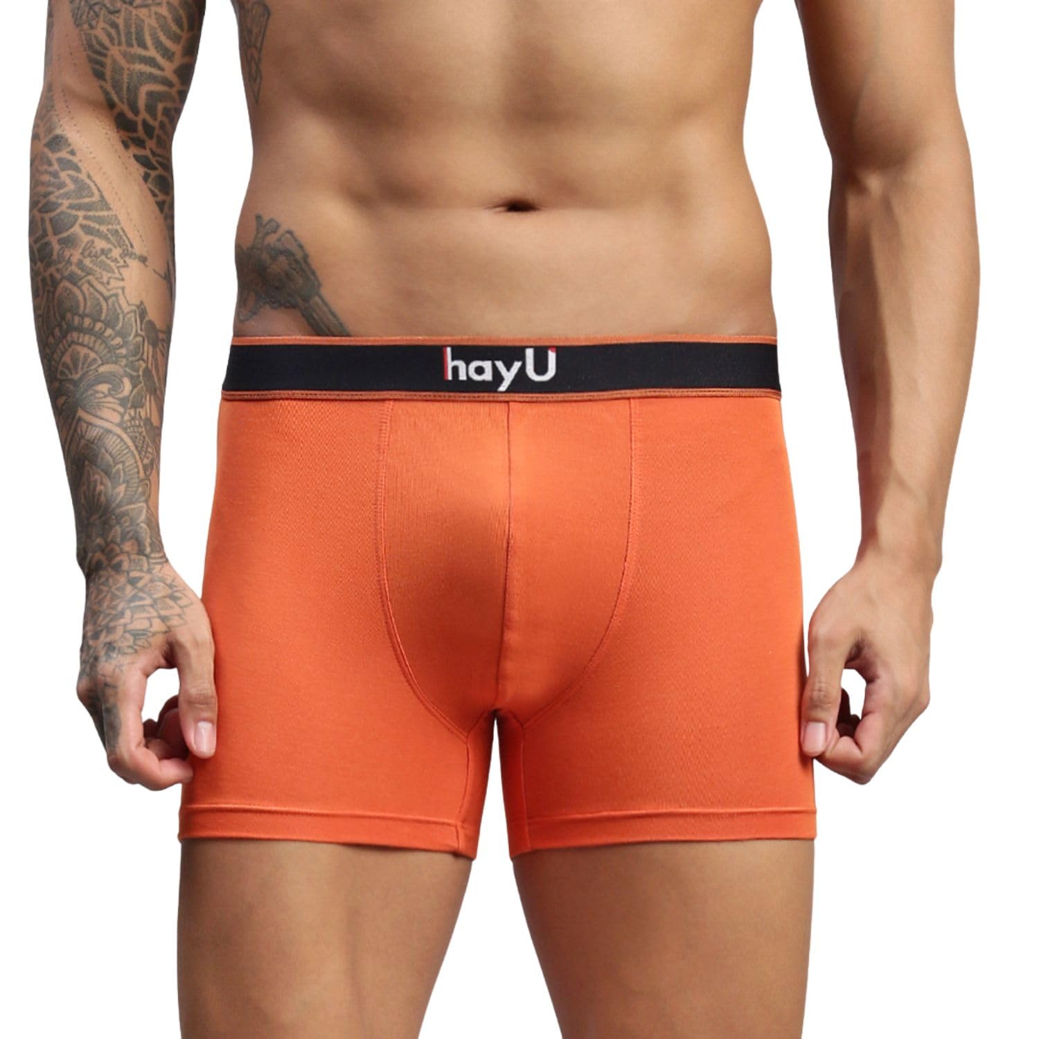 Sunset Blaze Men Modal Solid Trunks-image-25