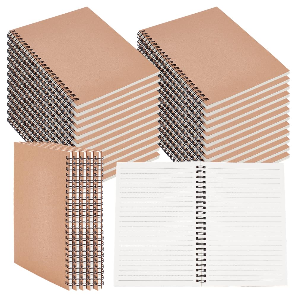 Paquete de 30 cuadernos en espiral A5, 5 x 8 pulgadas, bloc de notas de tapa dura, 60 hojas, 120 páginas, cuadernos de viaje, cuaderno de escritura, bloc de notas para el trabajo, hogar