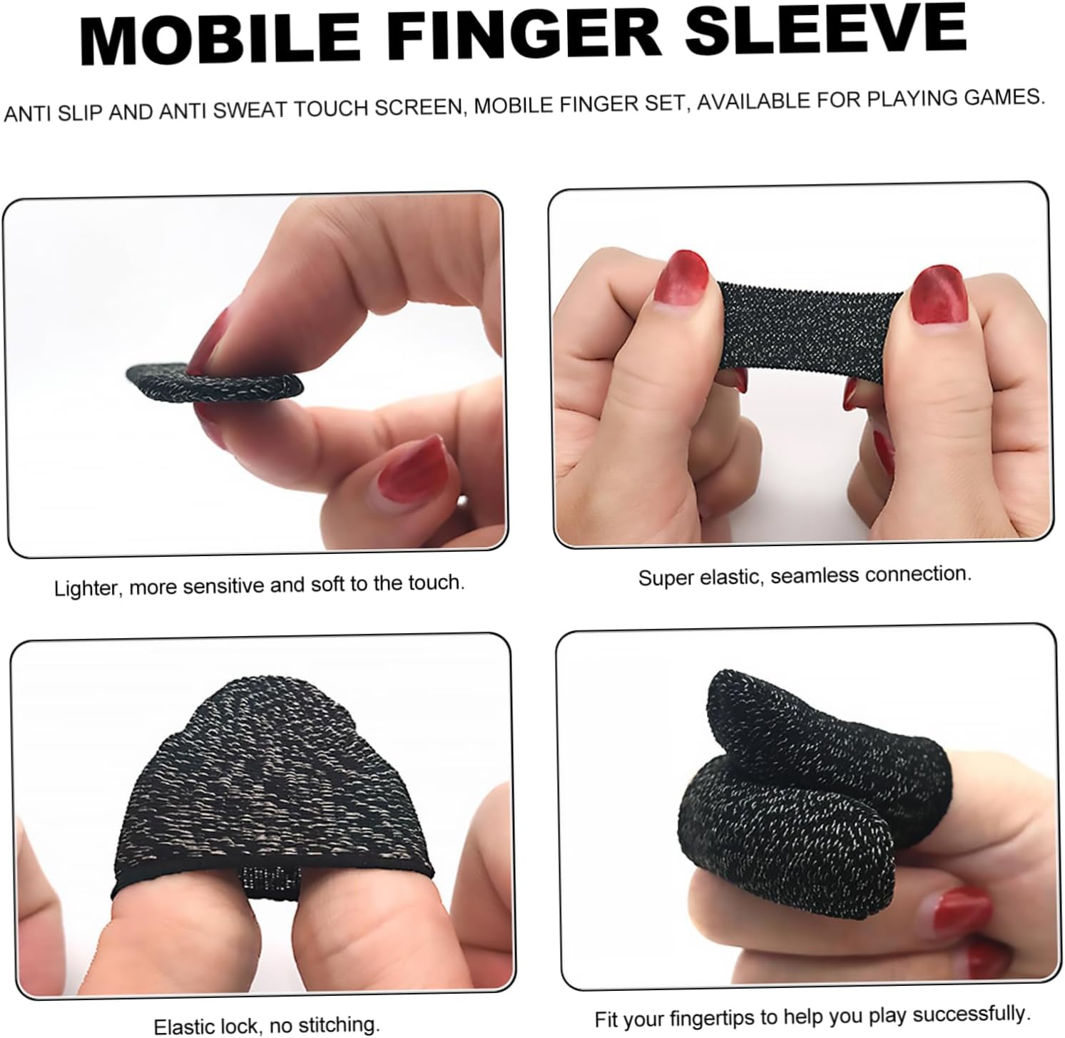 UPKOCH 60pcs Game Finger Sleeve Sweat Finger Cots Touch Screen Glove for Gaming Comfortable for Adults