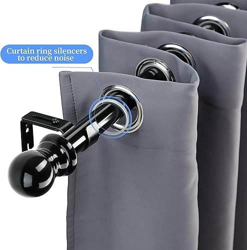 Miniatura 5 de HOME COMPOSER Barras de cortina  Barras de cortina negras resistentes para ventanas de 48 a 84 pulgadas  1 pulgada de diámetro, barra de cortina