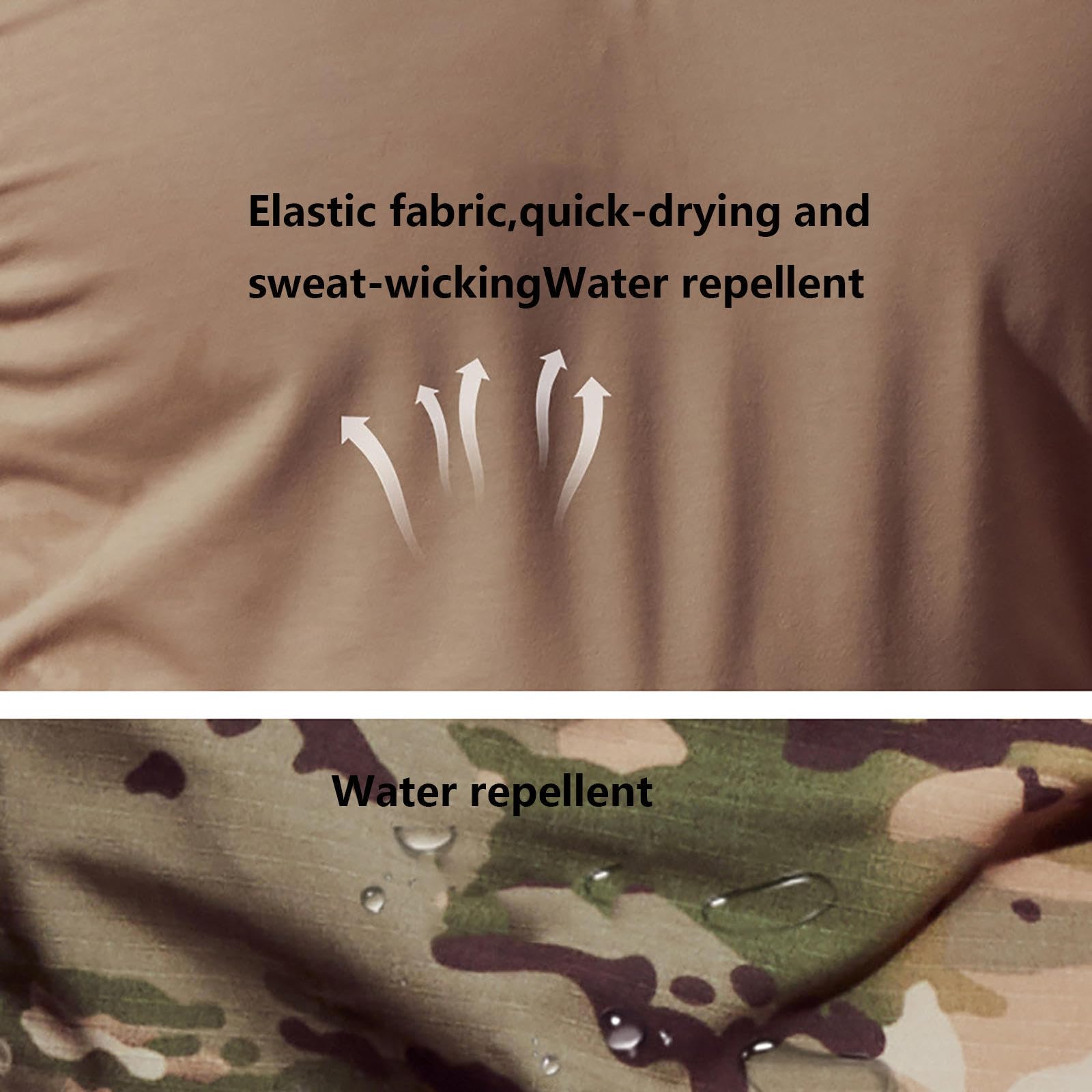 HAZARA Tactical Mimetica con Gomitiere,Ginocchiere E Guanti da Combattimento Pantaloni Mimetici da Uomo Divise Ripstop a Maniche Lunghe,Camo-XL
