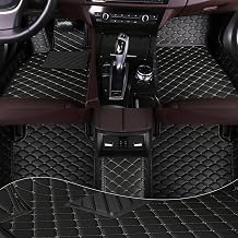 Car Mats Full Set for Ford EcoSport Floor Mats 2018-2024,All Weather Tech Mats for Cars,Leather Car Floor Mats,Non-Slip Automotive Floor LinersBlack Beige