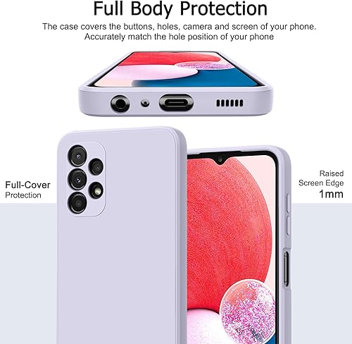 Miniatura 4 de Vancle Funda protectora de silicona para Samsung Galaxy A13, a prueba de golpes con forro de microfibra, color violeta