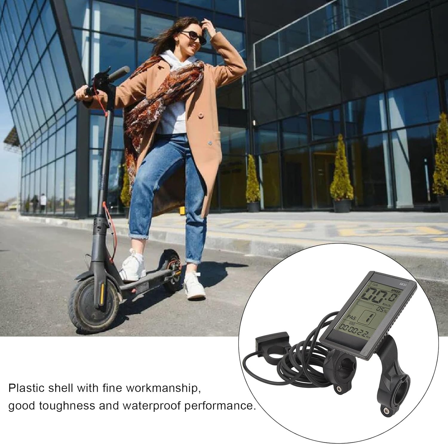 Computer, 22.2mm S830 LCD Display Cycling Computer, Multifunctional Electric LCD Display Meter, Speedometer for Modification Accessories