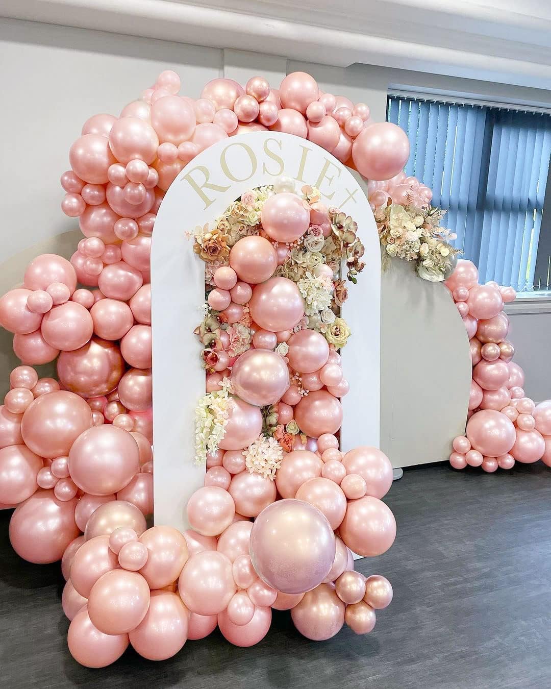Pink Purple Balloon Garland Double Stuffed Balloons Pearl White Balloons Different Sizes Dusty Rose Pink Light Purple 18/12/5in Thick Latex Balloon Arch Kit For Baby Shower Birthday Wedding Party Deco