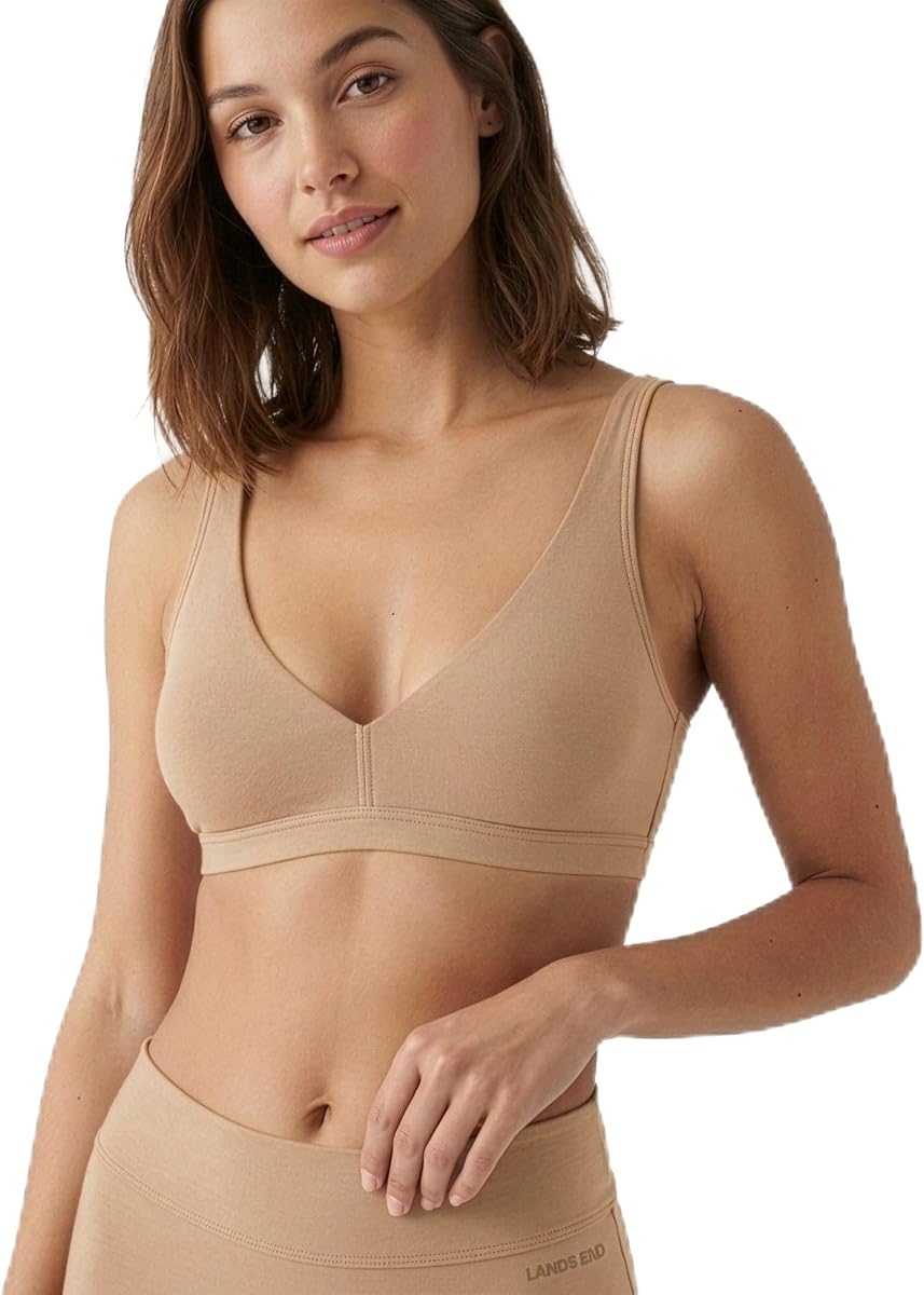 Lands' End Bralette suave y esencial para mujer