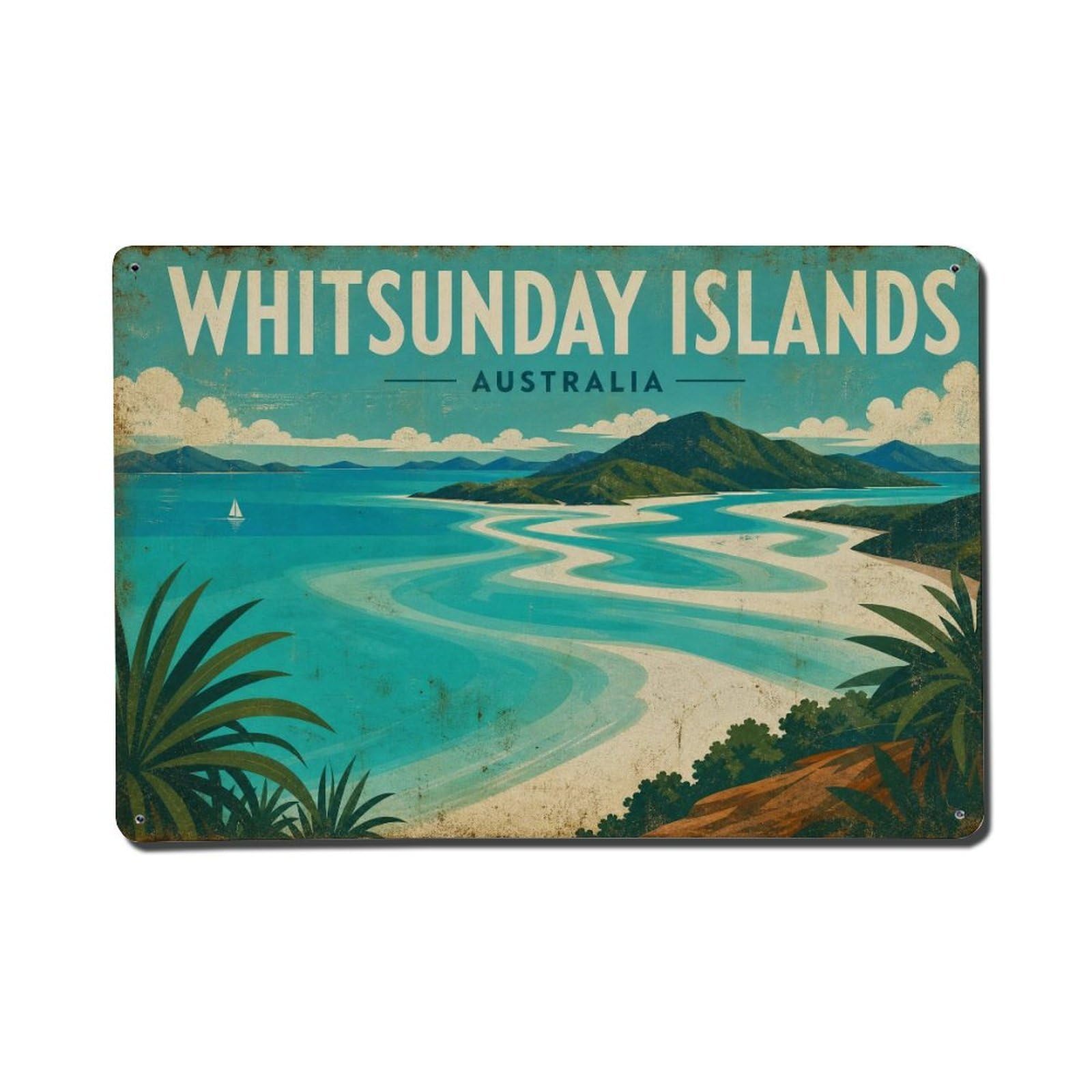 Classic Australia Whitsunday Islands Lagoon Travel Metal Tin Sign