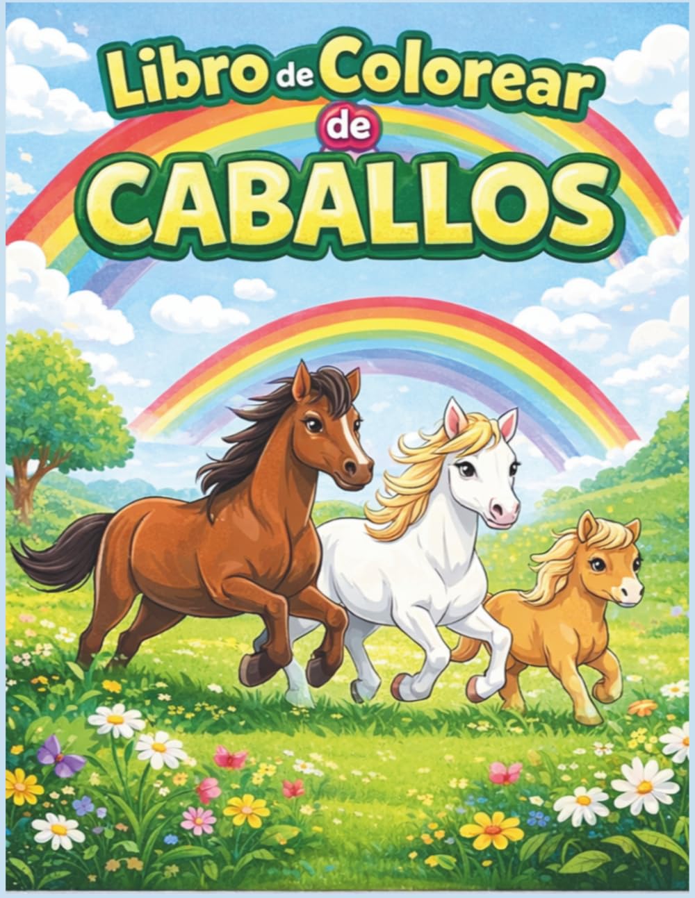 Caballos y sus amigos: libro para colorear para niños de 4 a 8 años