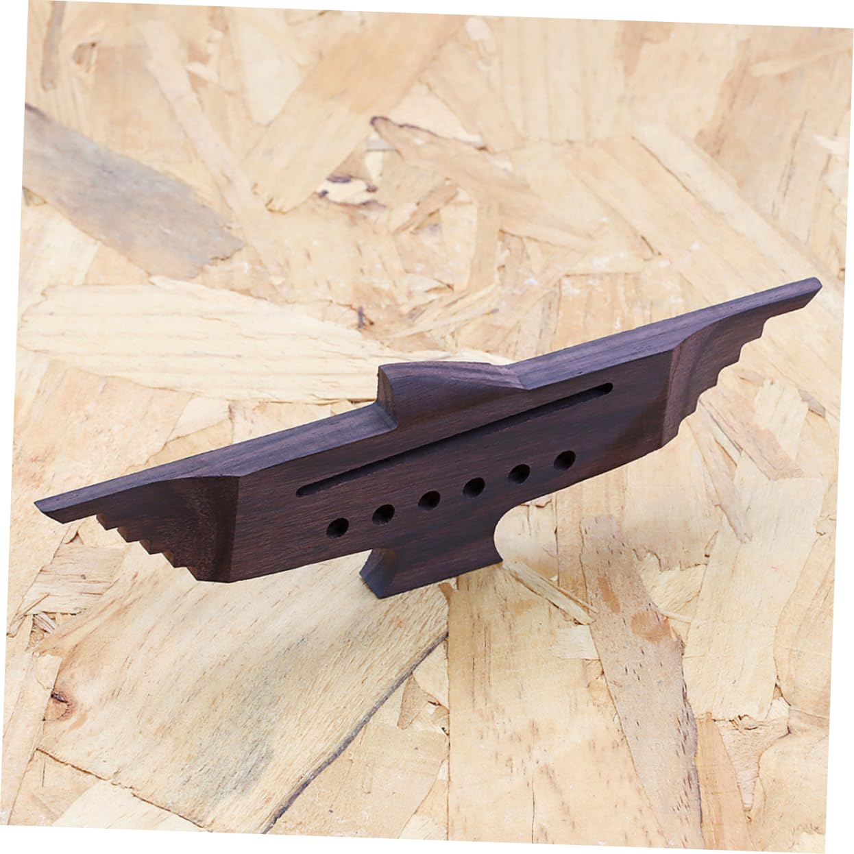 SUPVOX Wooden Guitar Bridge Replacement 6 String Acoustic Guitar Bridge Part Swallow Shape Go300a