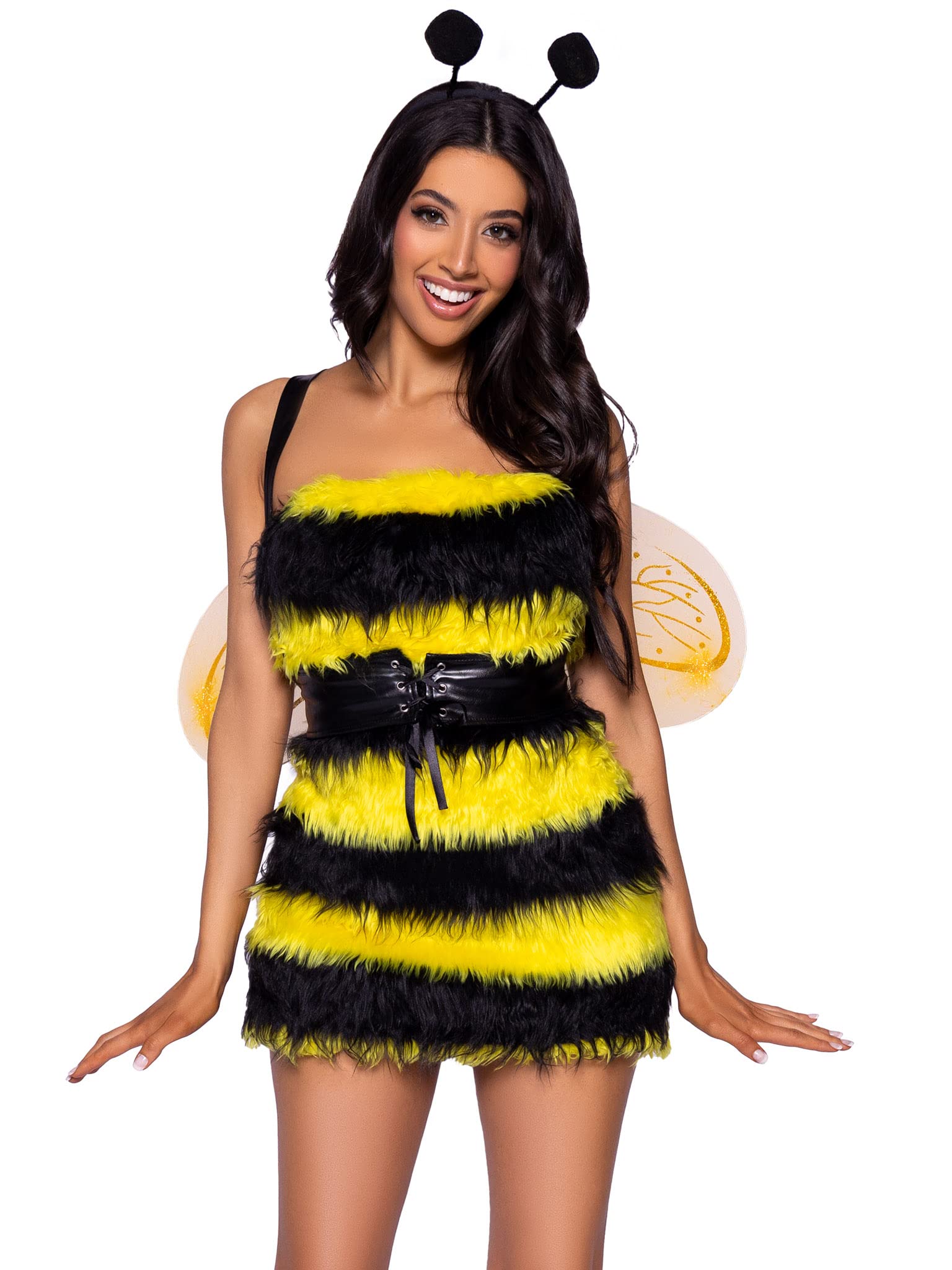 Leg Avenue 3 PC Bizzy Bee, includes furry striped dress, waist