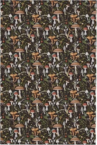 Miniatura 3 de Cafl Mantel rectangular de hongos otoñales, diseño de bayas e insectos, impermeable, sin arrugas, para comedor (60 x 90 pulgadas)