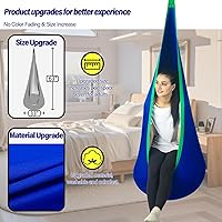 Vista 2 de Asiento de Columpio Tipo Cápsula para Niños, Máximo 300 Libras, Silla Columpio Sensorial para Niños para Interiores y Exteriores, Silla Hamaca