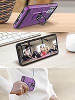 Vista 7 de Gamemi - Funda para Galaxy A52S, Galaxy A52 4G/5G con protector de pantalla de vidrio templado 3X, soporte de anillo integrado y soporte magnético