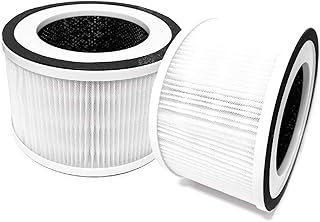 Nispira 3-in-1 True HEPA Filter + Carbon Compatible with AFLOIA FILLO, HALO, MOOKA Allo Air Purifier, Honati, Miroco, Vanaheim and Saki Air Purifier, 2 Packs