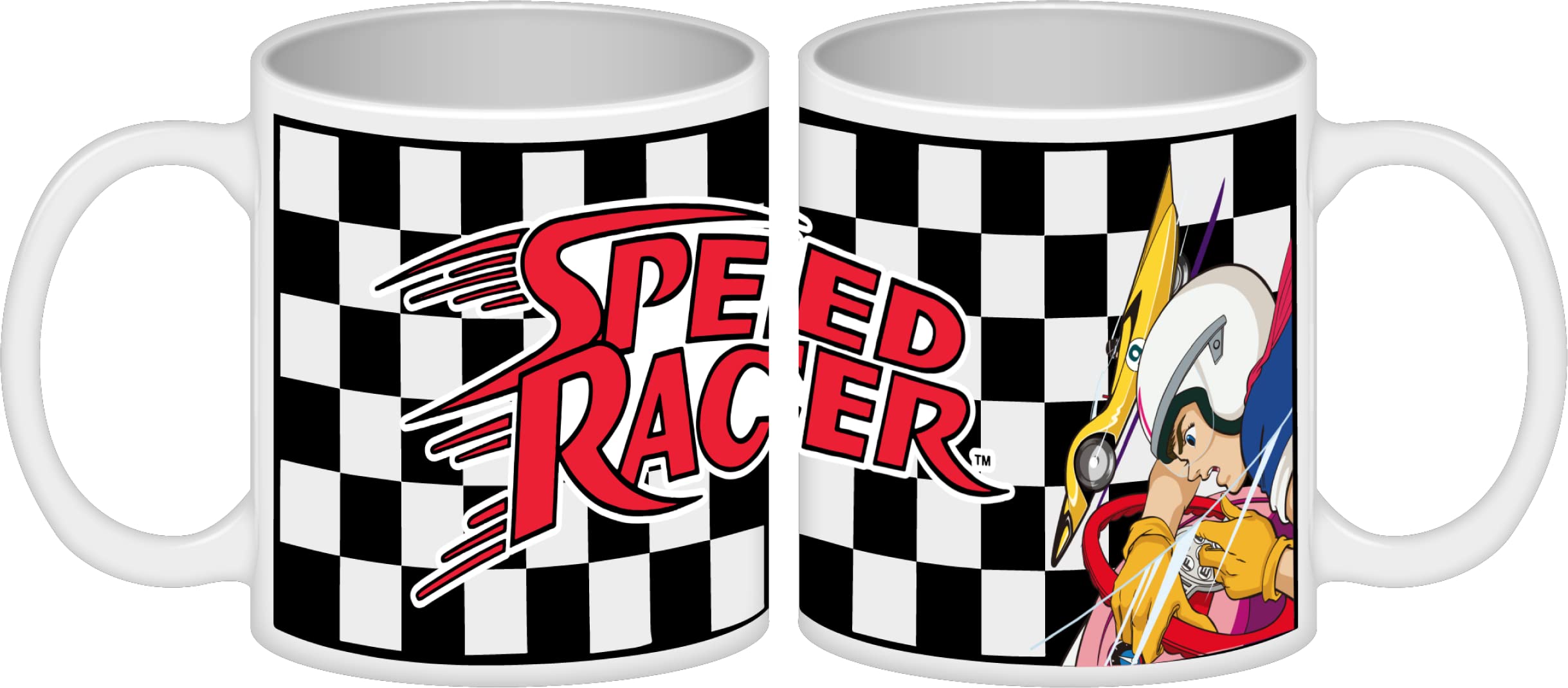 Bioworld Speed Racer Checkered Flag 16 Oz Ceramic Mug