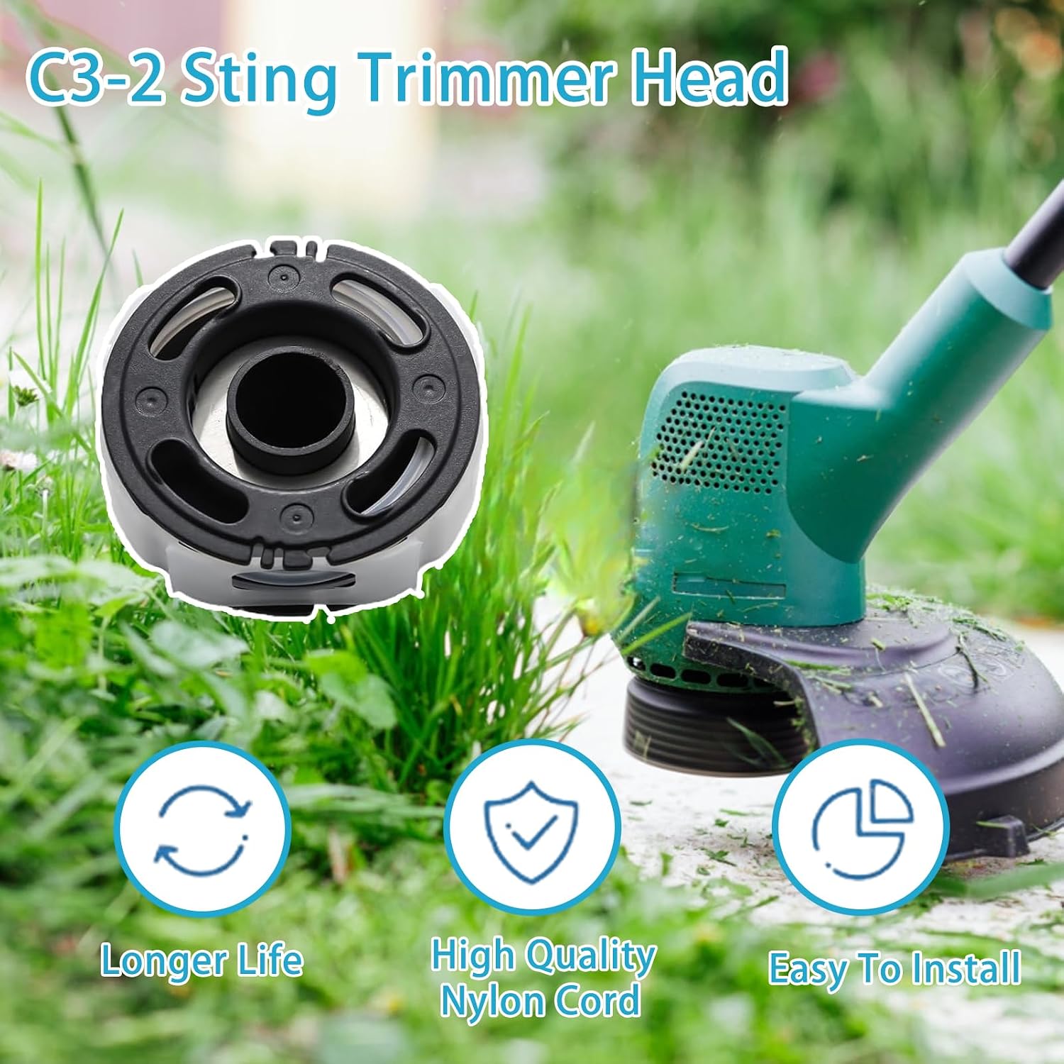 2PACK C3-2 Trimmer Head for Stihl FSA57 FSE52 Weed Eater Head, Replaces Autocut FSA FSE String 4009-710-2106 Replacement Spool (2PACK C3-2) image 5
